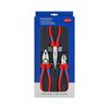 Fogó készlet kombinált oldalcsípő fél-kerek csőrös piros-kék 3-darabos KNIPEX - 002011