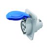 Ipari dugalj beépíthető 2P+E 230V(50+60Hz) kék ferde 16A IP44 műanyag 6h-pozíció IEC309HP GEWISS - GW62205H