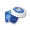 Ipari dugalj beépíthető 2P+E 32A 230V(50+60Hz) kék egyenes IP67 műanyag 6h-pozíció csavaros PCE - 3232-6