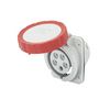 Ipari dugalj beépíthető 3P+N+E 400V(50+60Hz) piros ferde 16A IP67 műanyag IEC309HP GEWISS - GW62232H