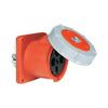 Ipari dugalj beépíthető 3P+E 63A 400V(50+60Hz) piros egyenes IP67 műanyag 6h-pozíció csavaros PCE - 334-6