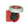 Ipari dugalj beépíthető 3P+N+E 63A 400V(50+60Hz) piros egyenes IP67 műanyag 6h-pozíció PCE - 335-6