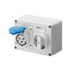 Ipari dugalj ráépíthető 2P+E mechanikai reteszelés 16A IP44 200-250V(50+60Hz) kék IB GEWISS - GW66004