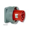 Ipari dugvilla 3P+E ráépíthető 63A 400V(50+60Hz) piros műanyag egyenes csavaros PCE - 634-6