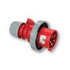 Ipari dugvilla lengő 3P+N+E 16A 400V(50+60Hz) piros IP67 műanyag csavaros 6h-pozíció Shark PCE - 0152-6