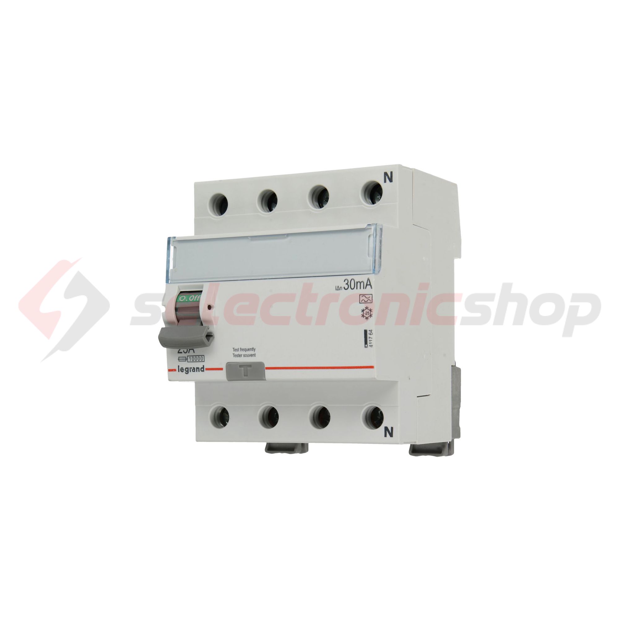 Áram-védőkapcsoló (Fi-relé) analóg 3P+N 25A 30mA A-típus 10kA TX3 LEGRAND - 411764