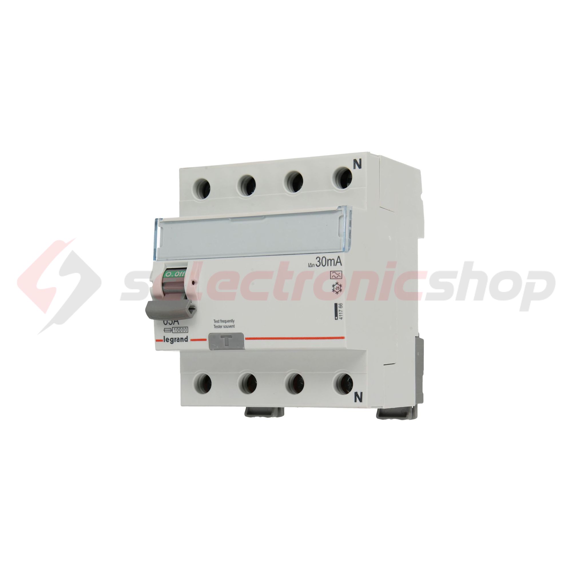 Áram-védőkapcsoló (Fi-relé) analóg 3P+N 63A 30mA A-típus 10kA TX3 LEGRAND - 411766