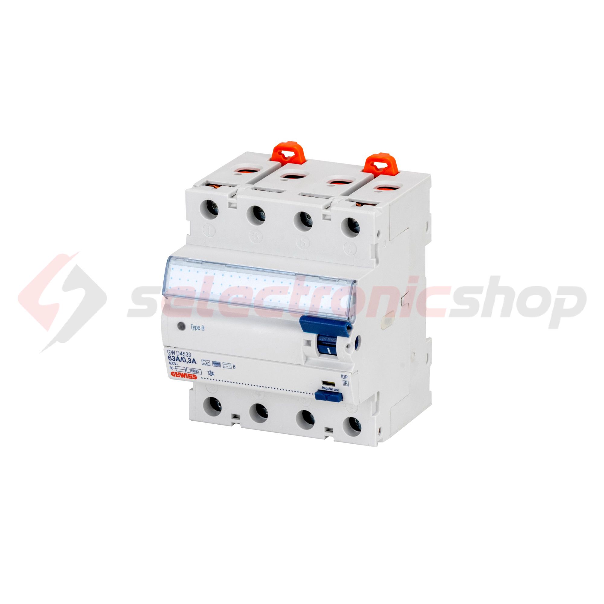 Áram-védőkapcsoló (Fi-relé) analóg 4P 25A 30mA B-típus 10kA 90RCD IDP GEWISS - GWD4527