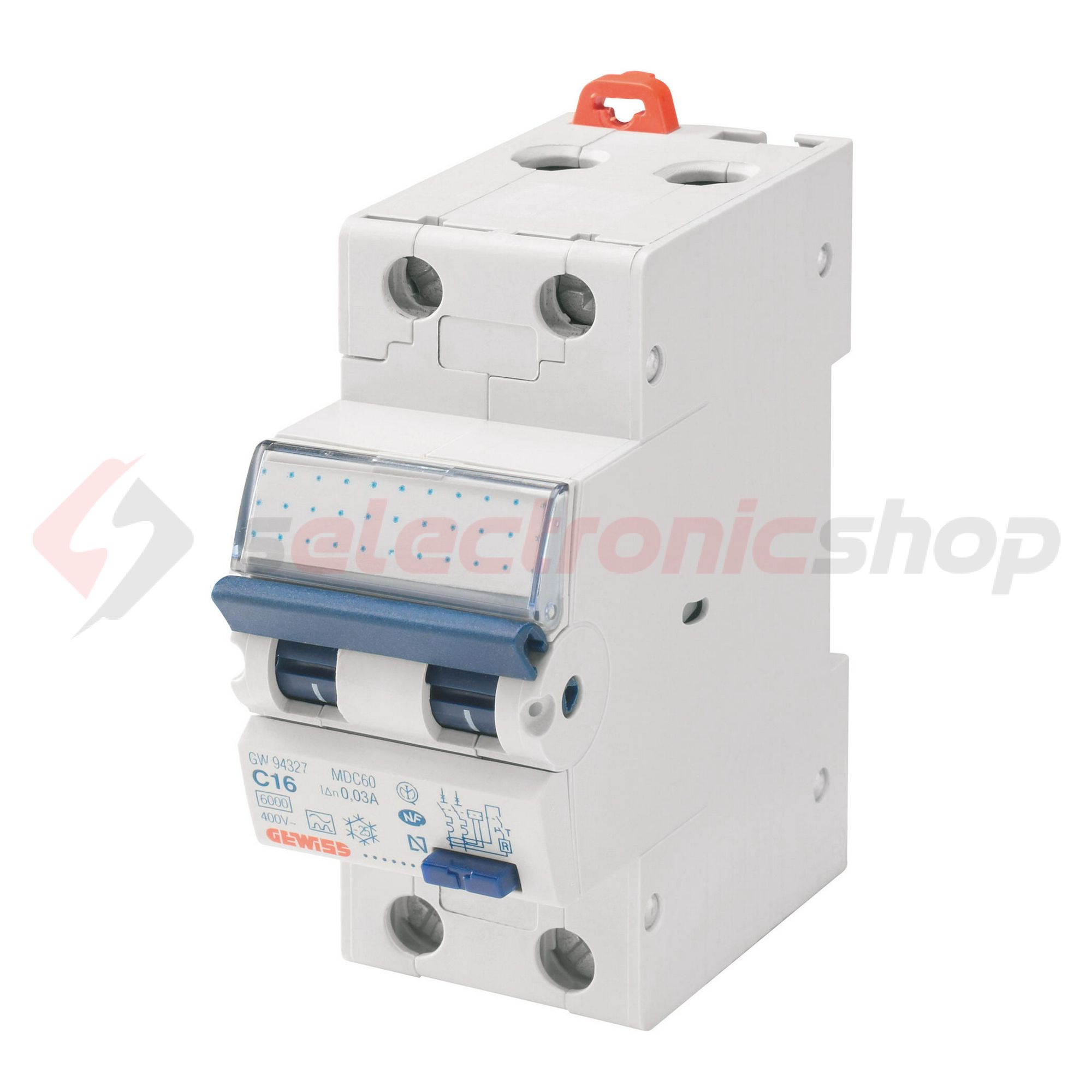 Áramvédő(FI)-kismegszakító 1P+N 6A C-jelleg 0.03A AC-típus 4.5kA/61009-1 6kA/60947 MDC45 GEWISS - GW94005