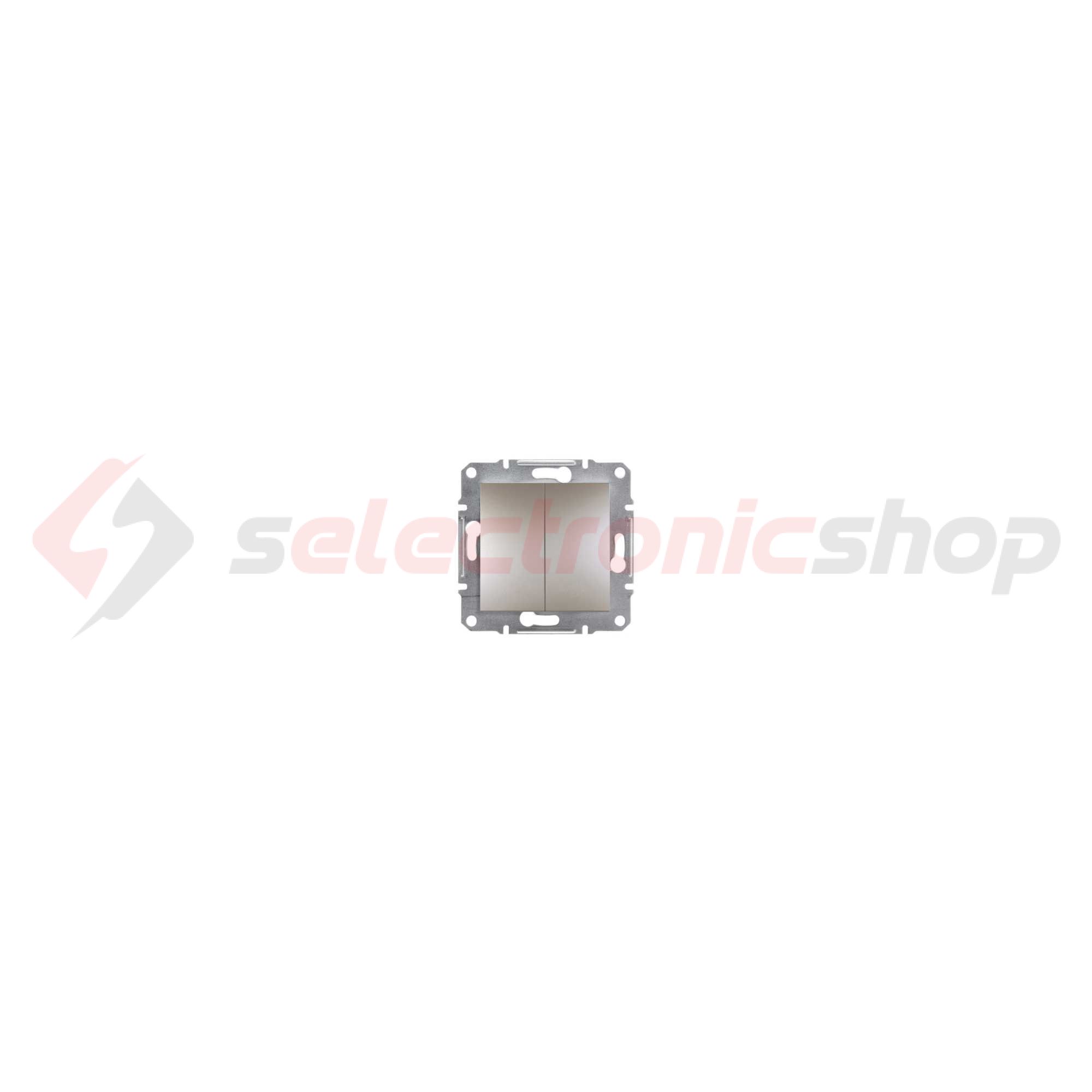 Asfora 105 2x1P csillárkapcsoló betét közp. fedéllel bronz süllyesztett rugós IP20 2- Schneider - EPH0300169