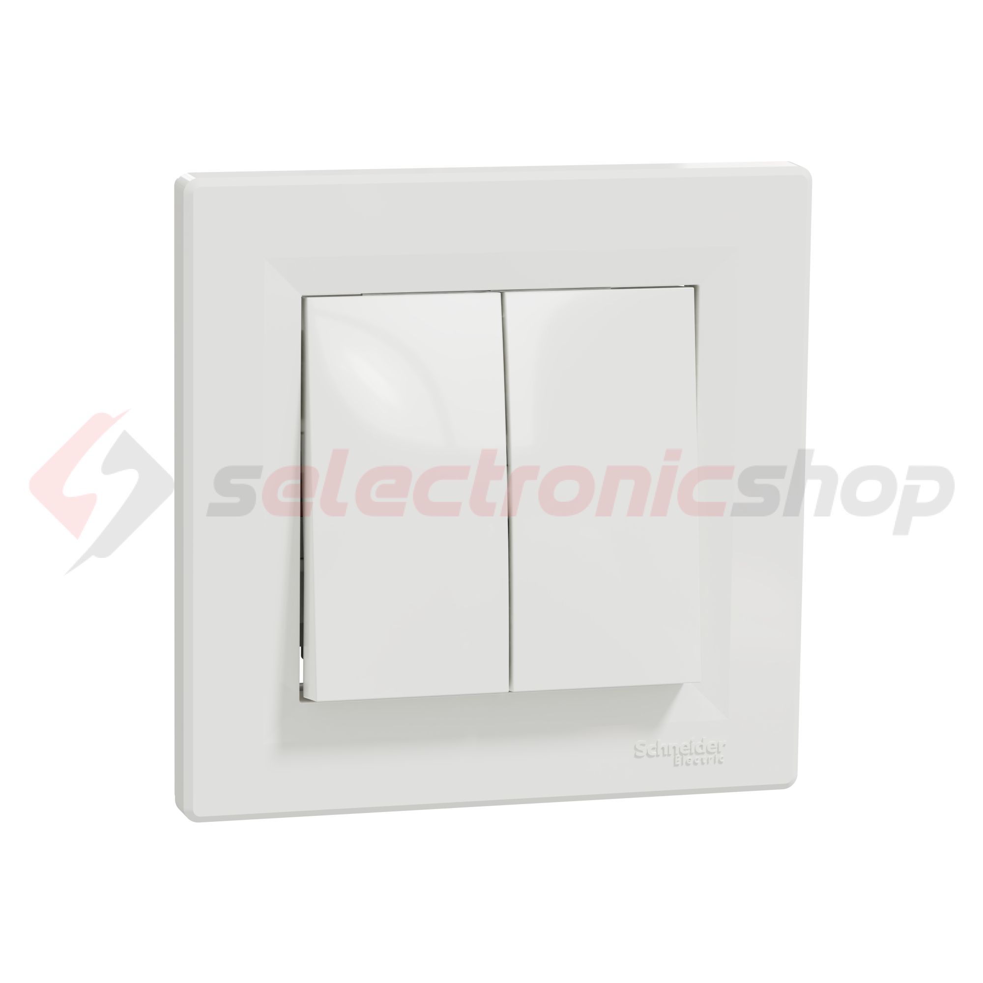 Asfora 105 2x1P csillárkapcsoló betét teljes fedéllel fehér süllyesztett IP20 1- Schneider - EPH0300121