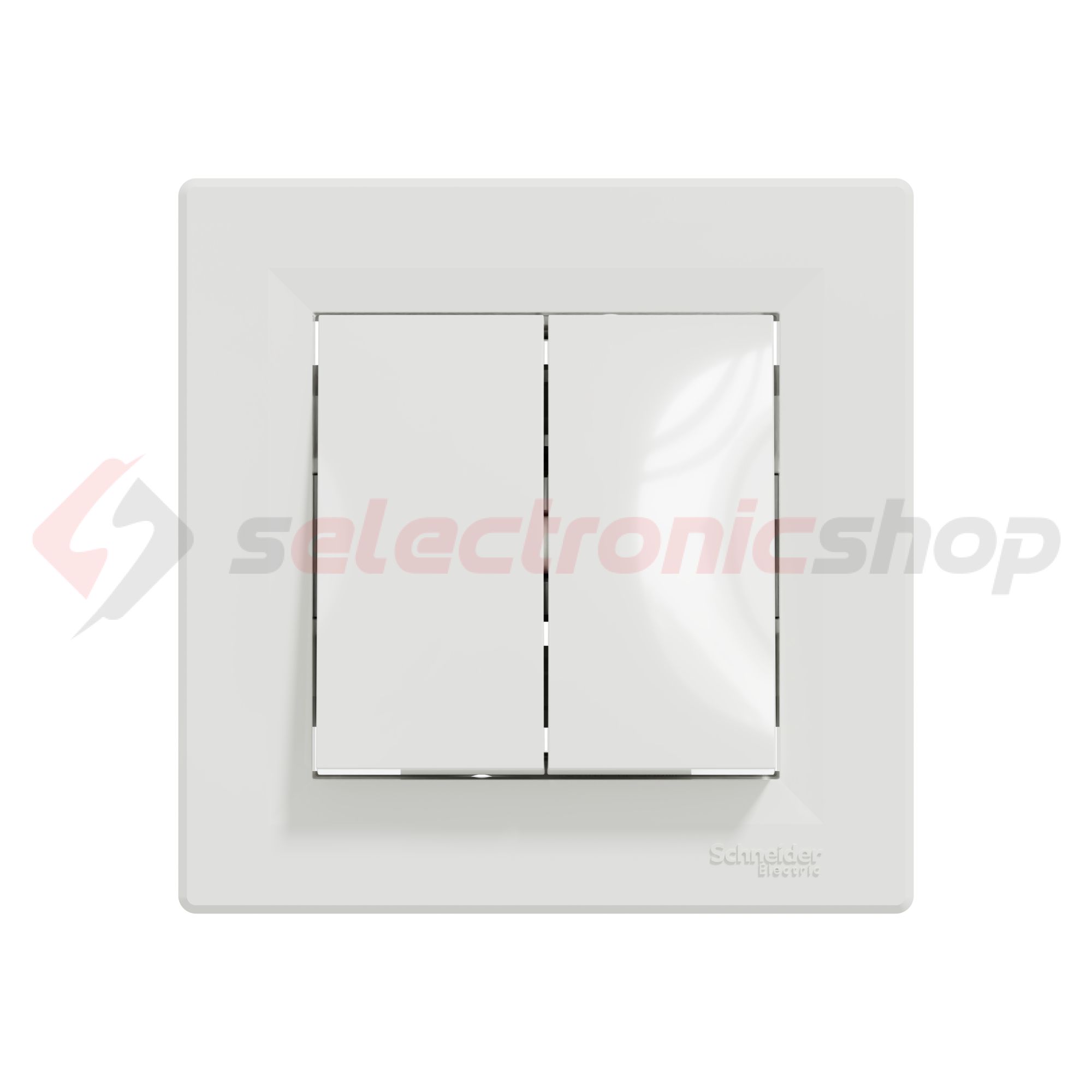 Asfora 105 2x1P csillárkapcsoló betét teljes fedéllel fehér süllyesztett IP20 1- Schneider - EPH0300121