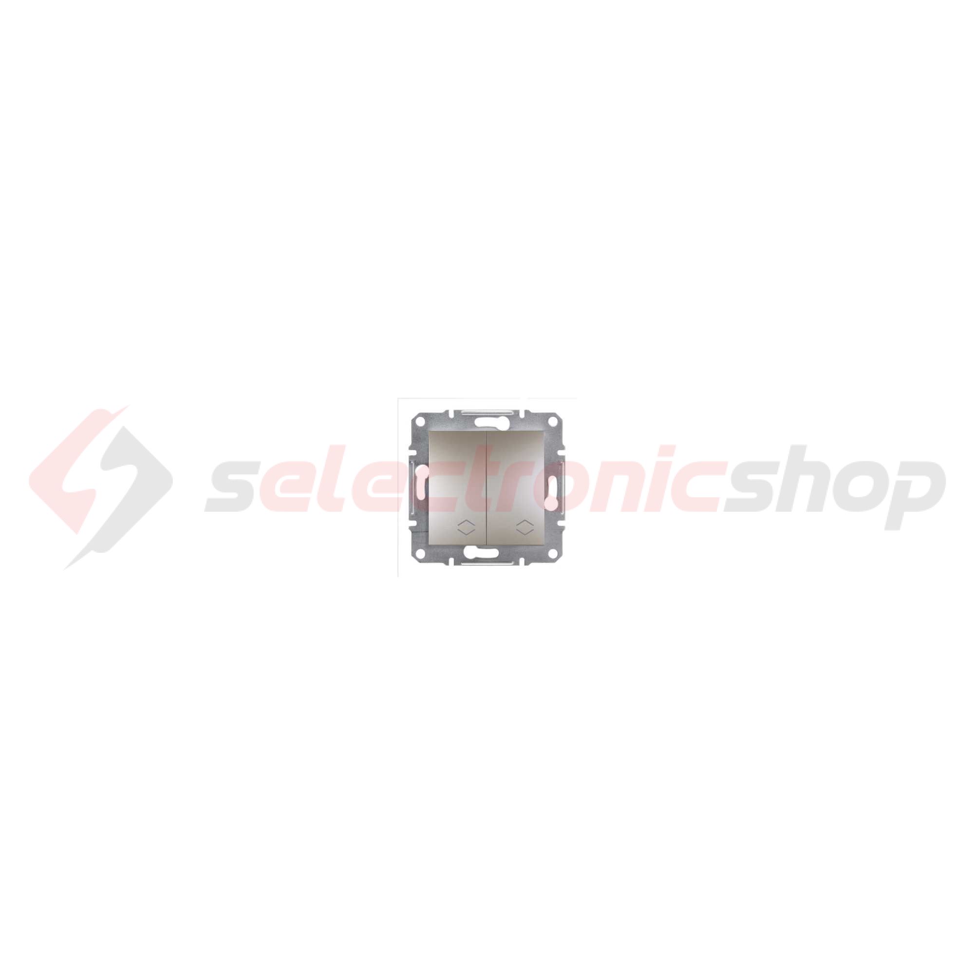 Asfora 106+6 kettős váltókapcsoló betét közp. fedéllel bronz süllyesztett rugós IP20 2- Schneider - EPH0600169