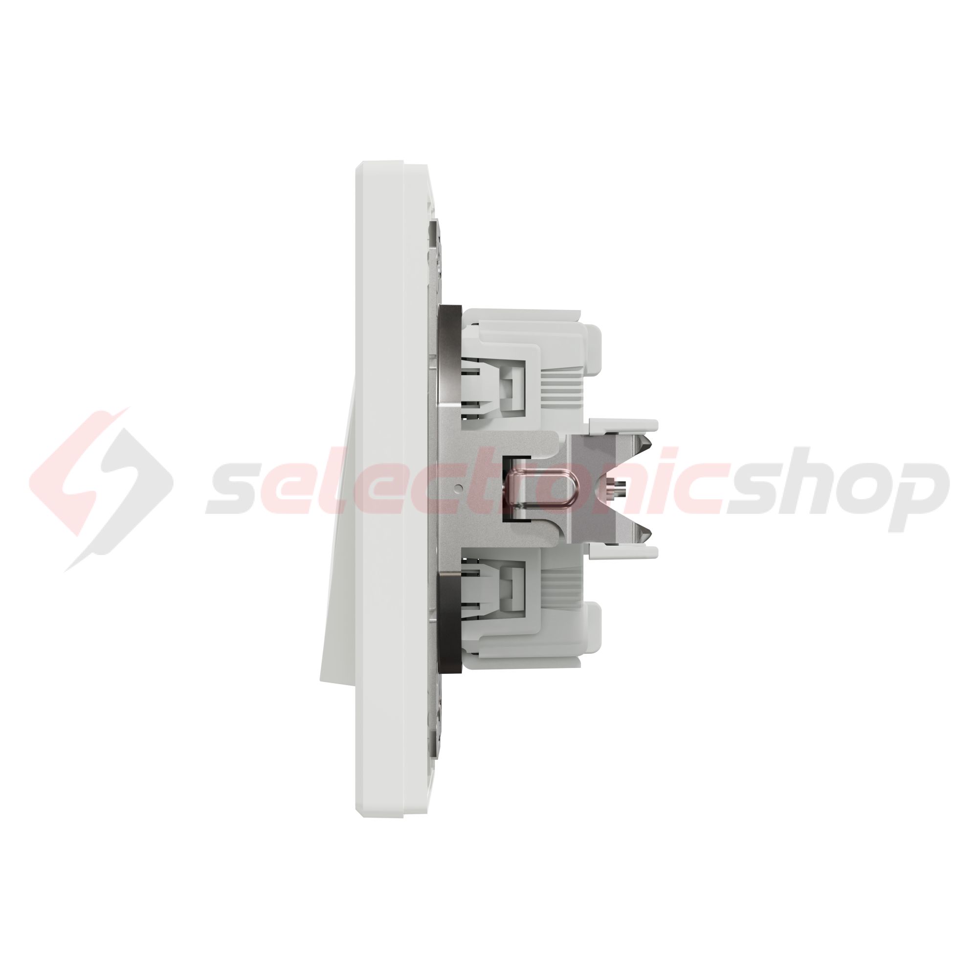 Asfora 106+6 kettős váltókapcsoló betét teljes fedéllel fehér süllyesztett csavaros Schneider - EPH0600121