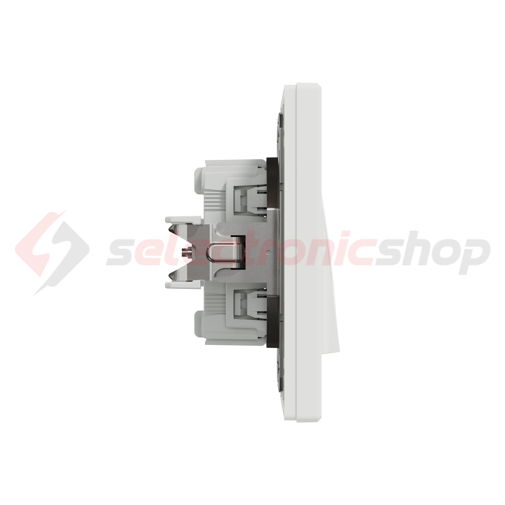 Asfora 106+6 kettős váltókapcsoló betét teljes fedéllel fehér süllyesztett csavaros Schneider - EPH0600121