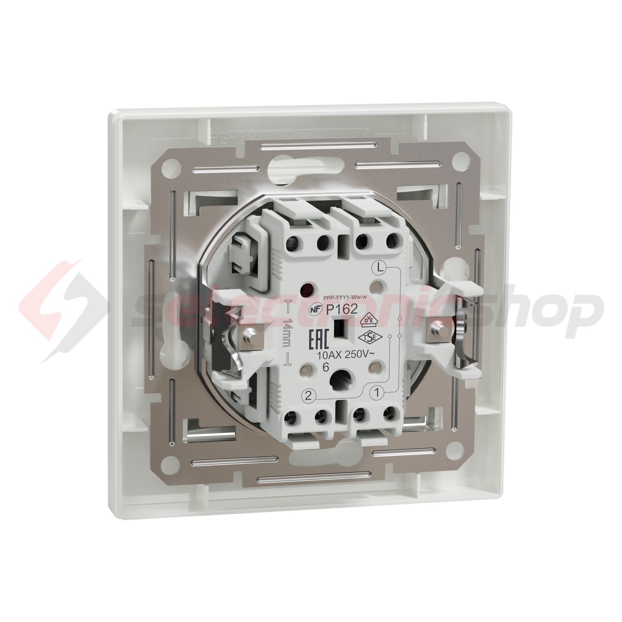 Asfora 106 váltókapcsoló betét teljes fedéllel fehér süllyesztett IP20 1- Schneider - EPH0400121