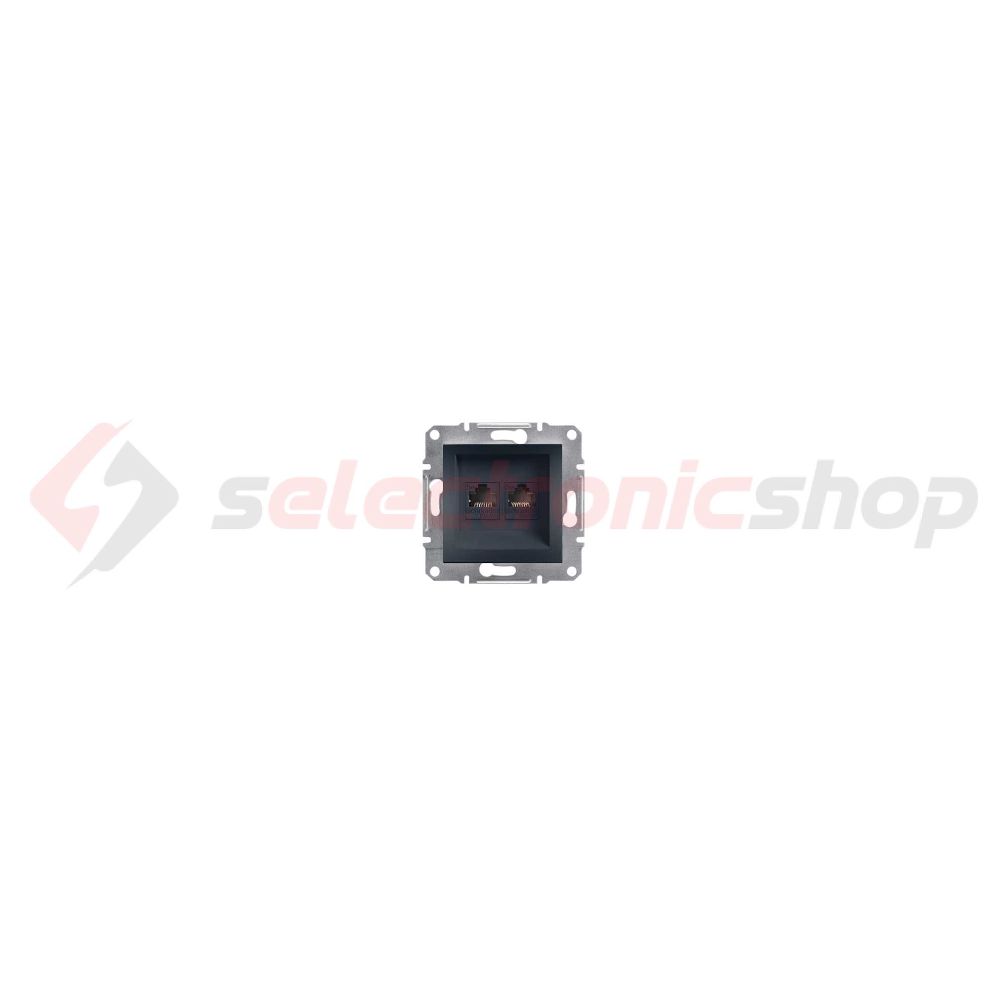 Asfora adatcsatlakozó dugalj UTP Cat5e süllyesztett antracit Schneider - EPH4400171