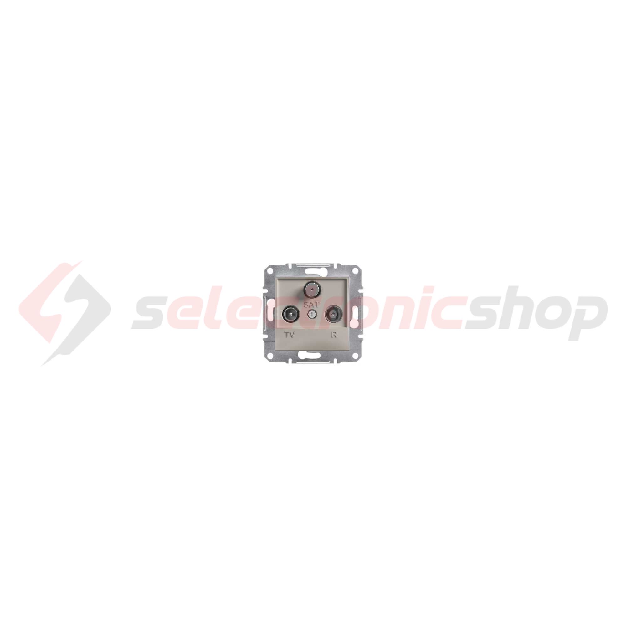 Asfora antenna aljzat TV-R-SAT süllyesztett komplett bronz 2-kimenet átmenő 4dB/860MHz Schneider - EPH3500269