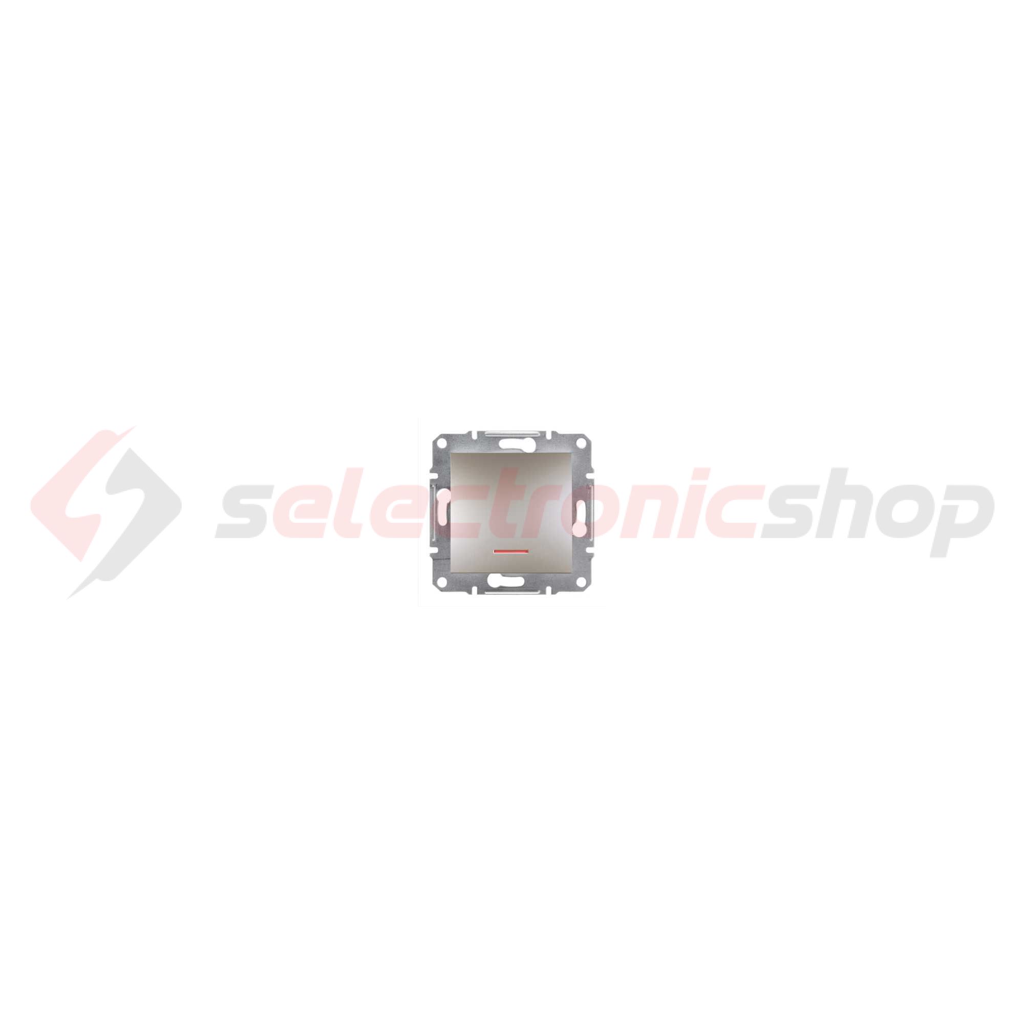 Asfora N101 nyomó betét közp. fedéllel 1- nyomógomb 1z bronz IP20 jelzőfény műanyag Schneider - EPH1600369