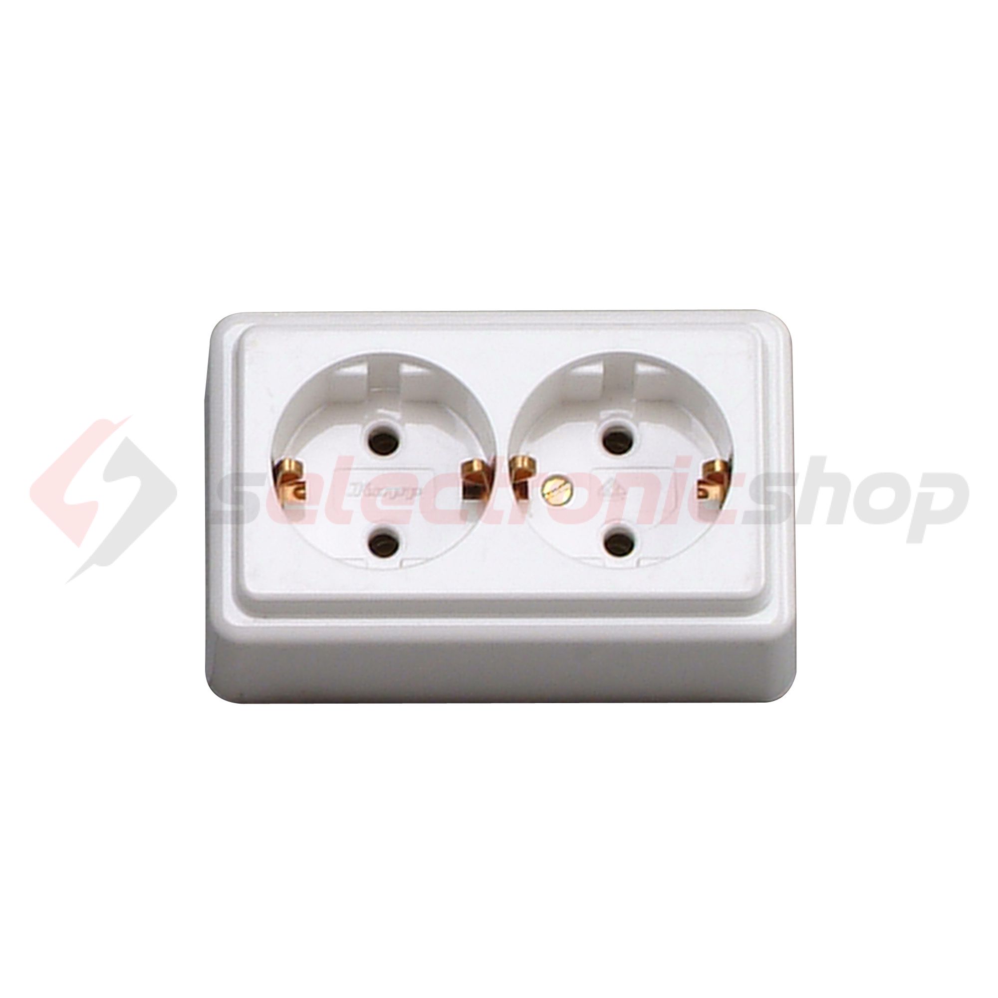 Asztali elosztósor 2x2P+E/230V 16A fehér IP20 Kopp - 120101001