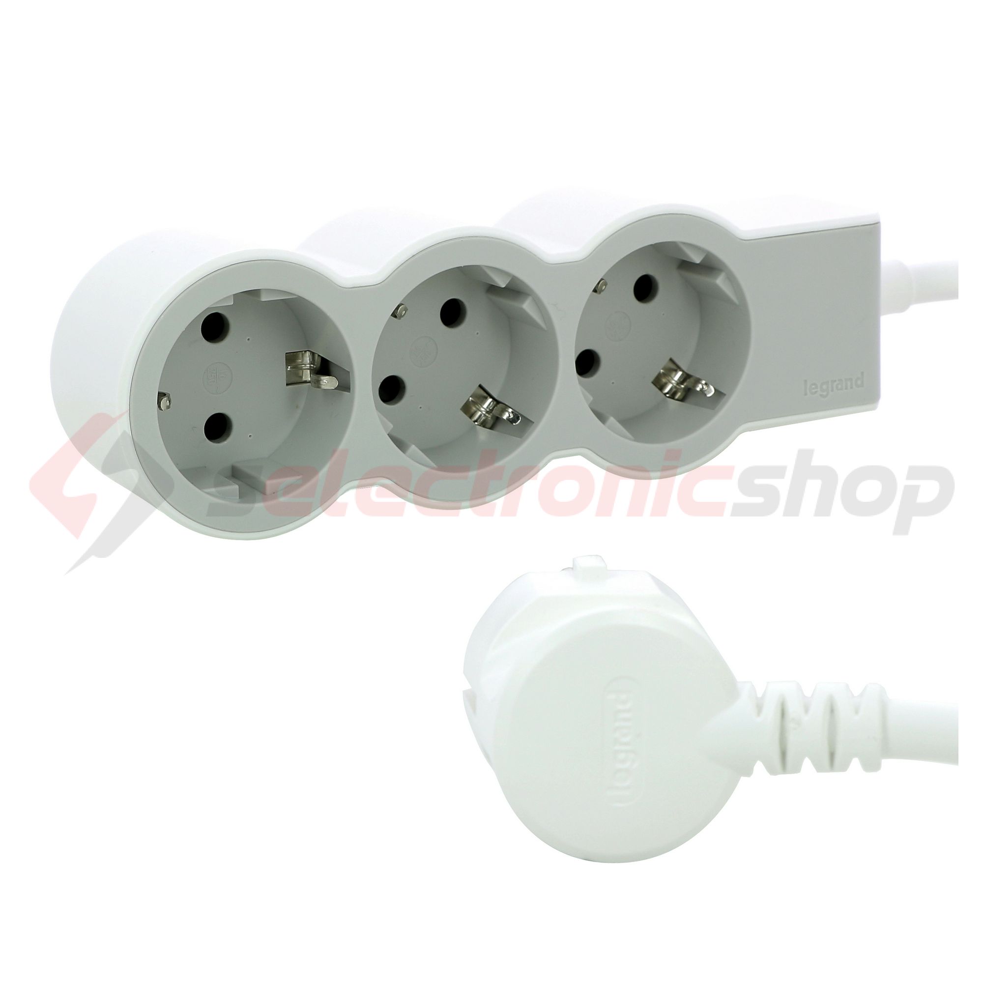 Asztali elosztósor 3680W fehér/szürke 1.5mm2 1.5m 3x2P+E/230V 16A IP20 Standard LEGRAND - 694549