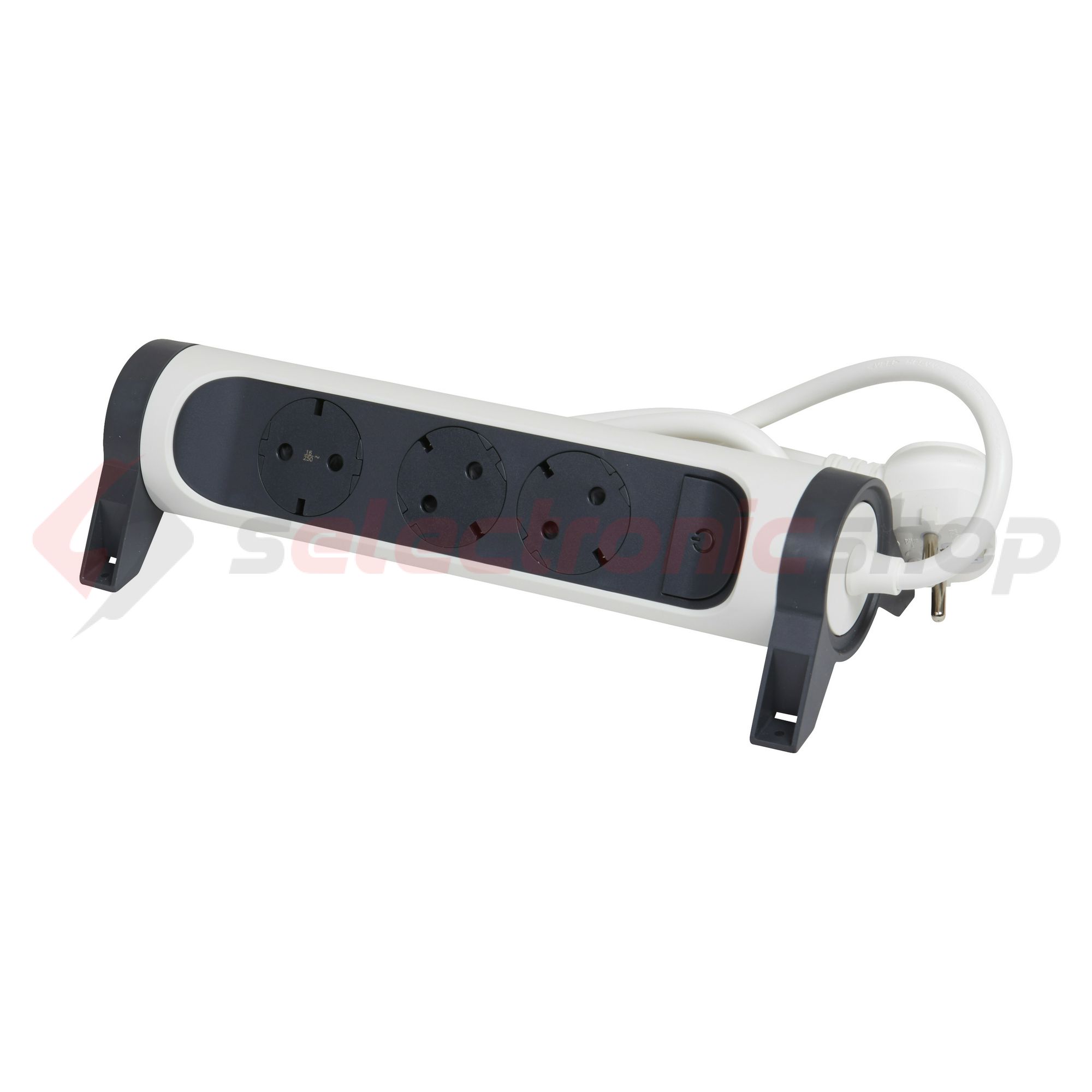 Asztali elosztósor 3680W gyerekvédős fehér/fekete forgatható 1.5mm2 1.5m 16A IP20 Premium LEGRAND - 694527