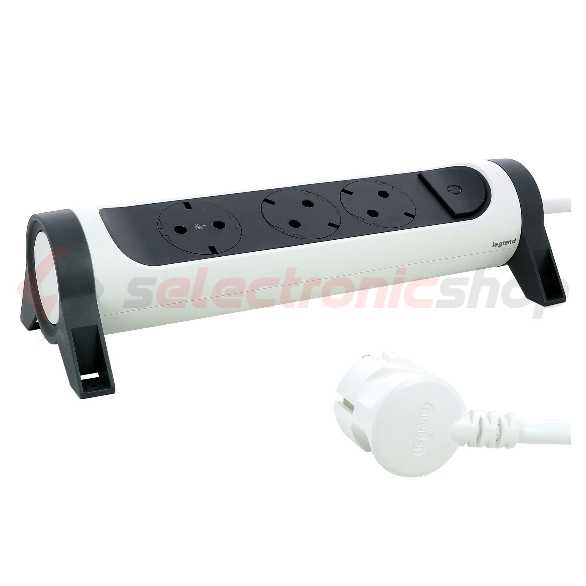 Asztali elosztósor 3680W gyerekvédős fehér/fekete forgatható 1.5mm2 1.5m 16A IP20 Premium LEGRAND - 694527