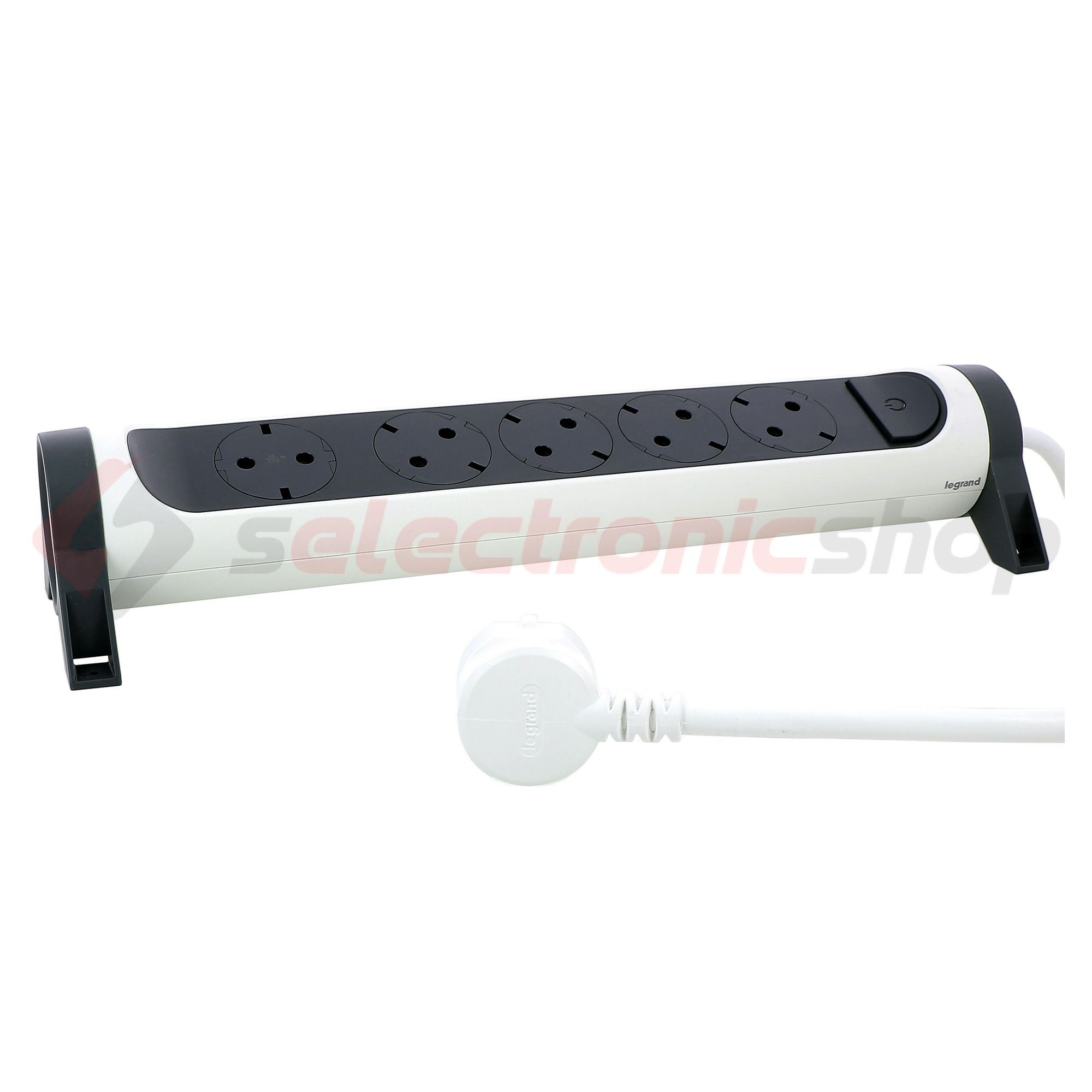 Asztali elosztósor 3680W gyerekvédős fehér/fekete forgatható 1.5mm2 1.5m 16A IP20 Premium LEGRAND - 694531