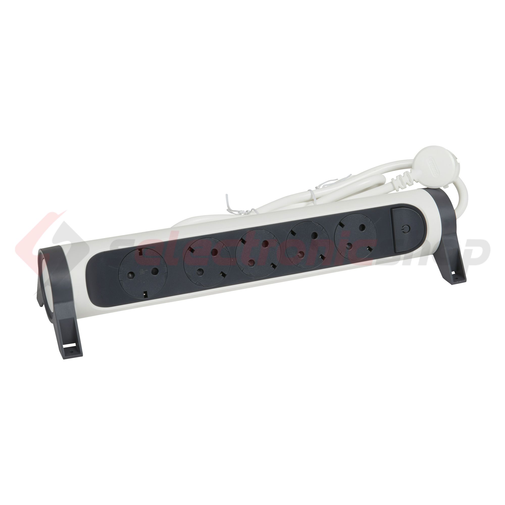 Asztali elosztósor 3680W gyerekvédős fehér/fekete forgatható 1.5mm2 5m Premium LEGRAND - 694542