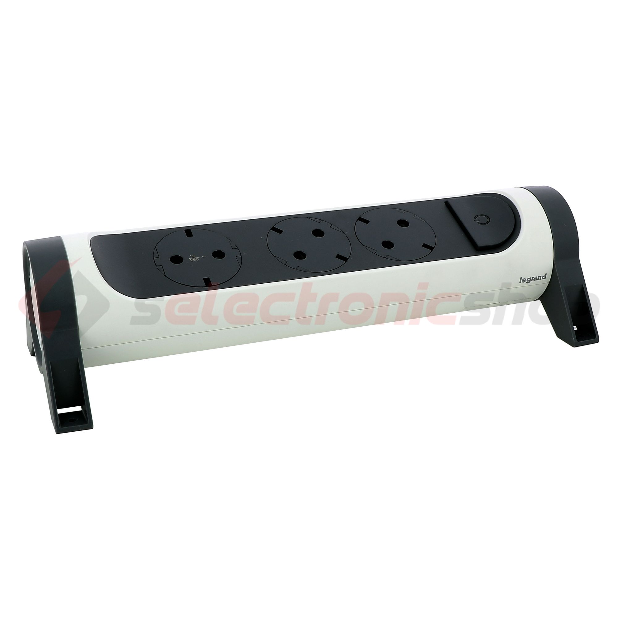 Asztali elosztósor 3680W gyerekvédős fehér/fekete forgatható 3x2P+E/230V 16A IP20 Premium LEGRAND - 694543