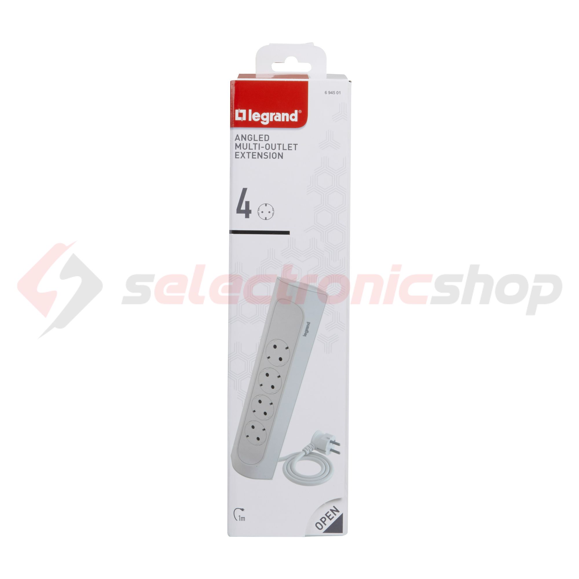 Asztali elosztósor sarokba 3680W 1m 4x2P+E/230V 16A fehér IP20 PerfectFit LEGRAND - 694501