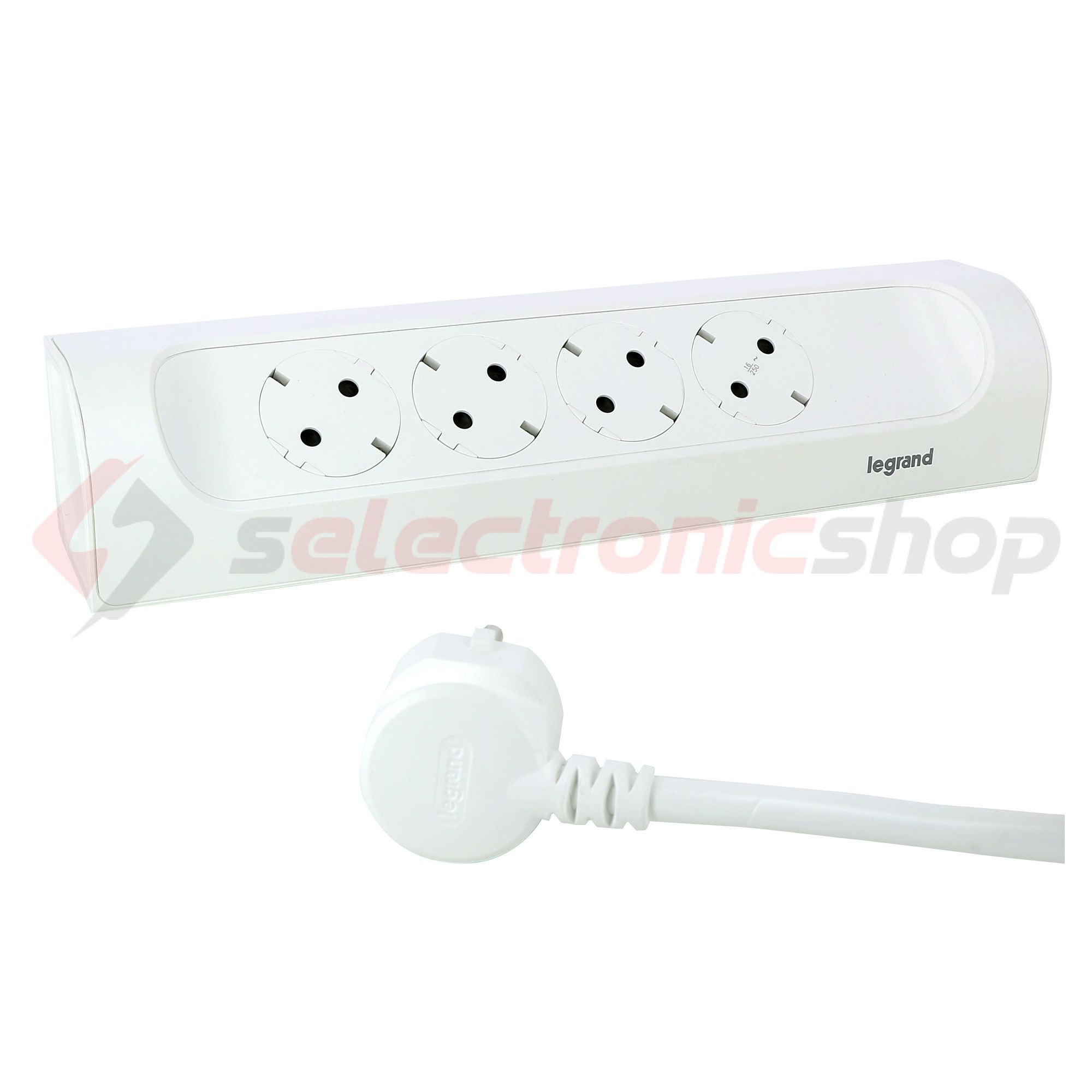 Asztali elosztósor sarokba 3680W 1m 4x2P+E/230V 16A fehér IP20 PerfectFit LEGRAND - 694501