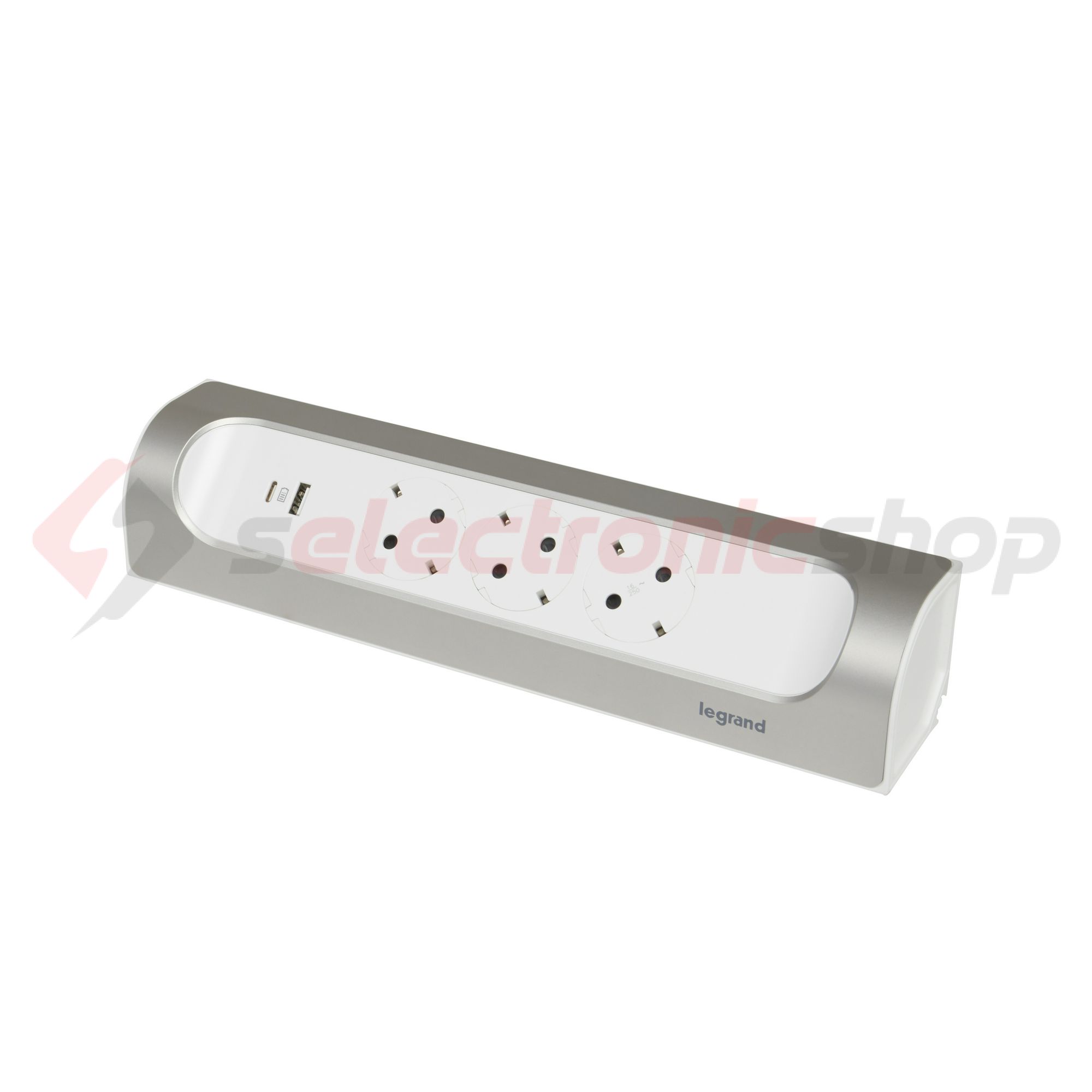 Asztali elosztósor sarokba 3680W USB-A+USB-C/15W 3x2P+E/230V 16A fehér IP20 PerfectFit LEGRAND - 694504