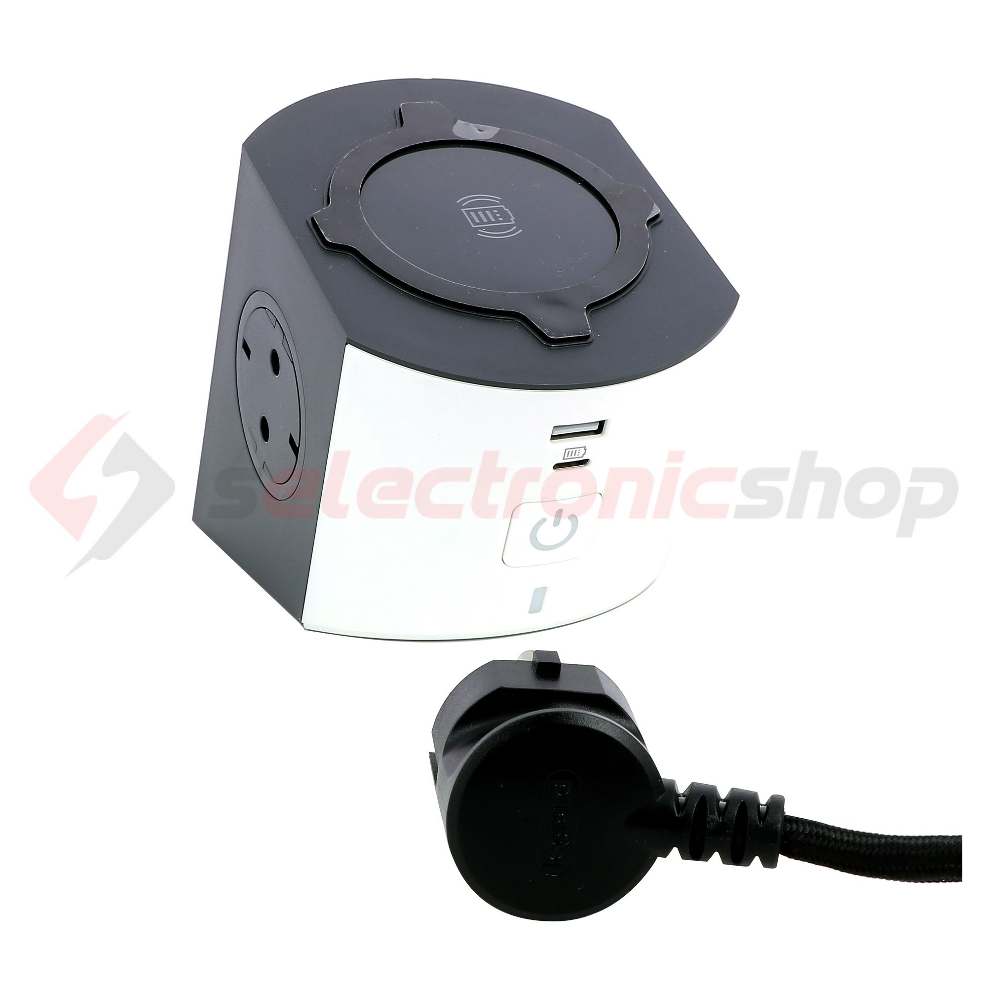 Asztali elosztótorony 2300W USB-A+USB-C/15W indukciós/10W 1mm2 1.5m 2x2P+E/230V PowerCub LEGRAND - 694506