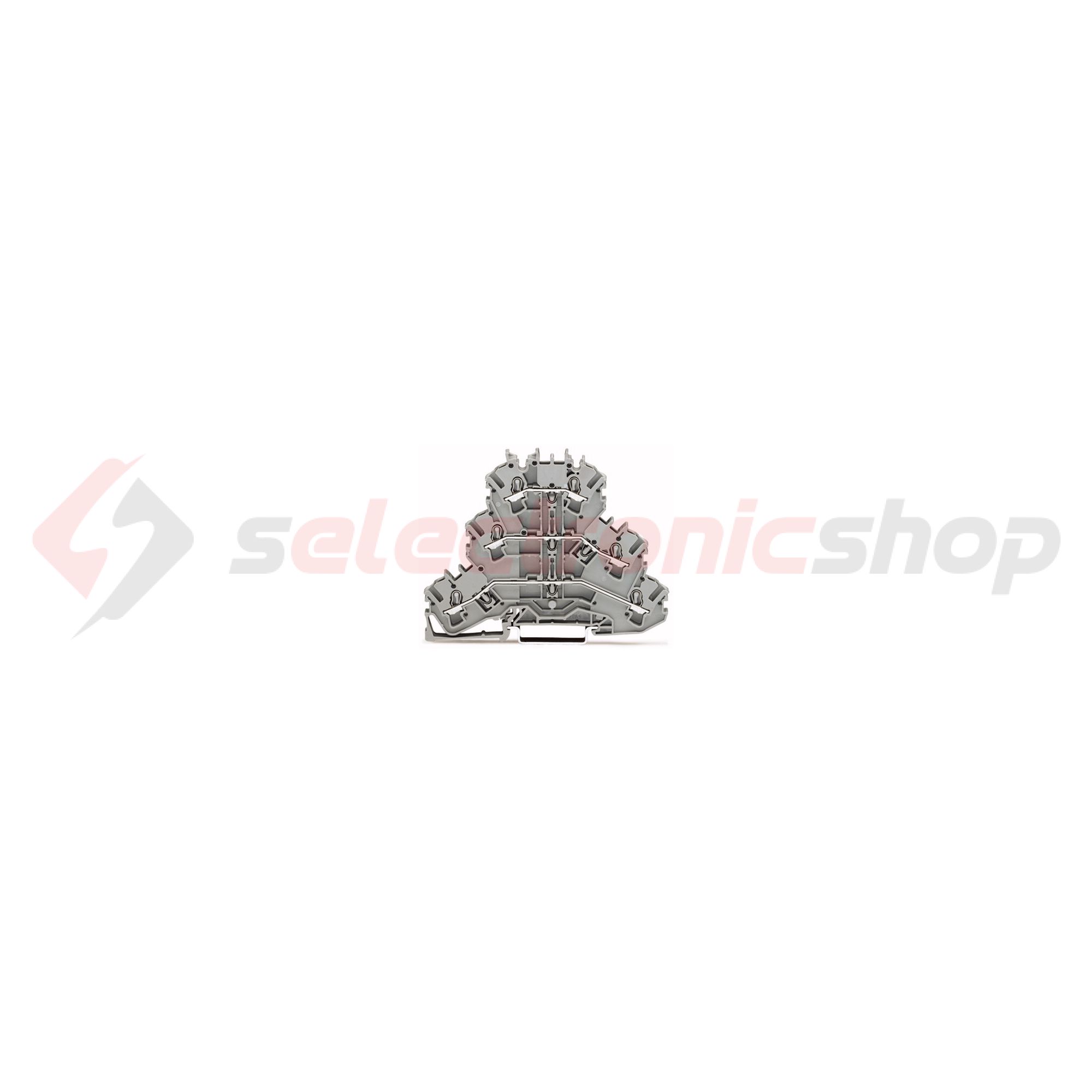 Átmenő sorkapocs L/L/L TS35 3-szintes 24A 0.75-2.5mm2 szürke rugószorításos rugószorításos WAGO - 2002-3201