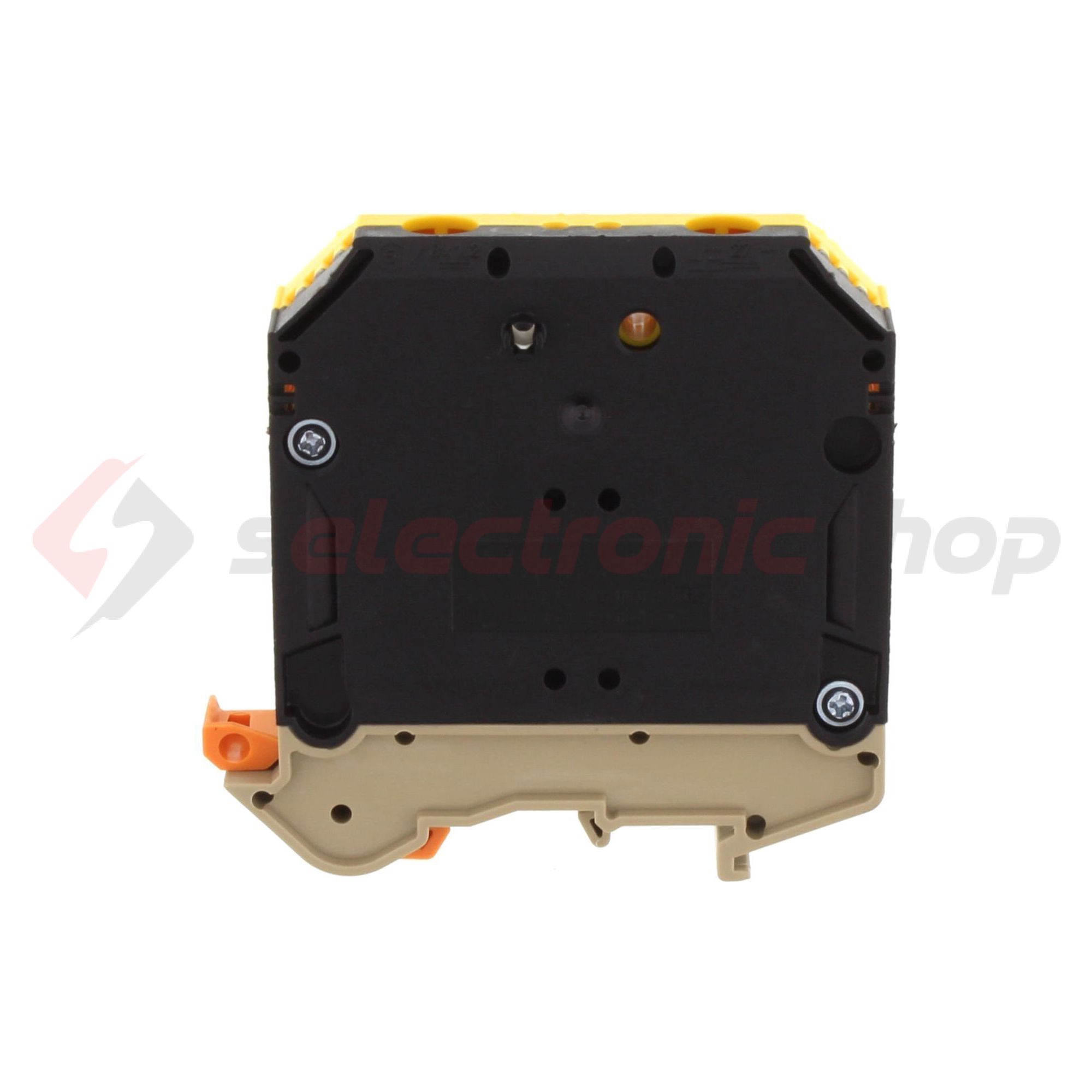 Átmenő sorkapocs TS32/35 fekete-sárga imbuszcsavaros 1-szintes 150A RK 50/PE BKYE CONTA-CLIP - 1567.2