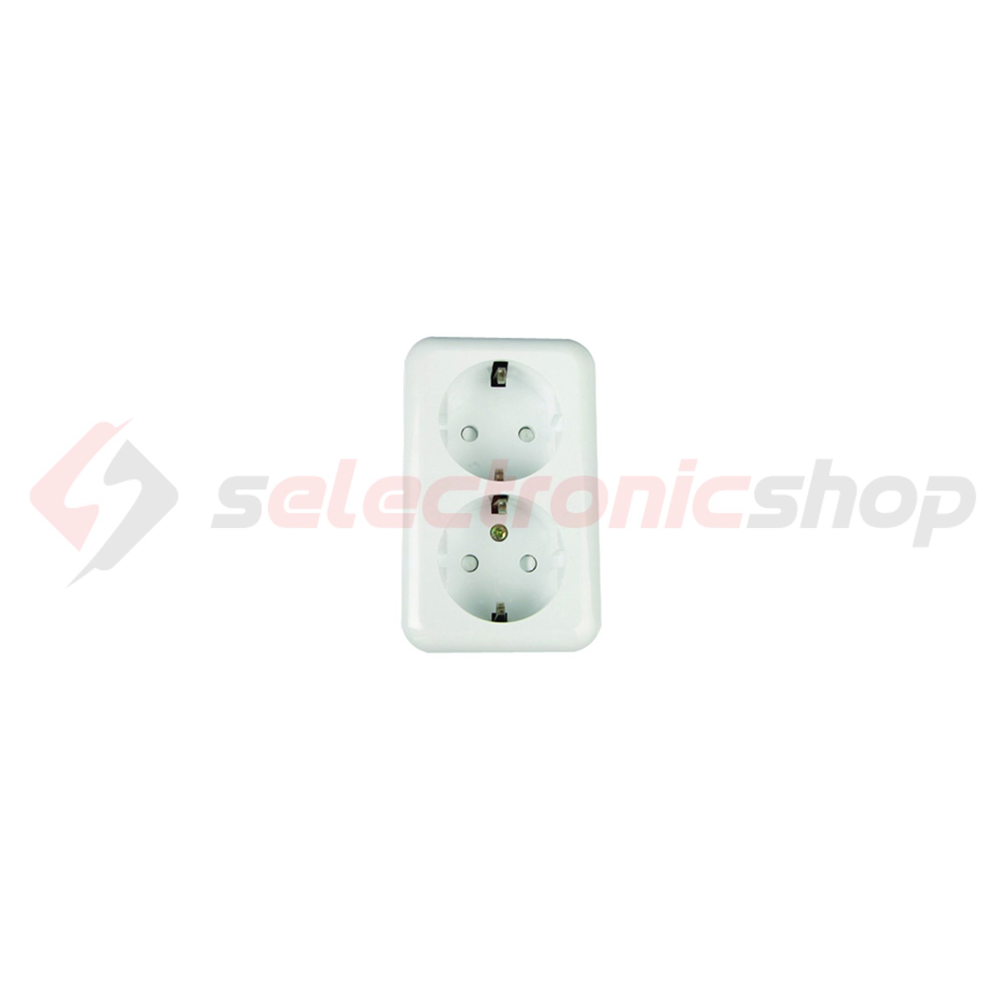 Austin 162/2 dugalj földelt komplett házban gyerekzárral fehér IP20 falonkívüli csavaros ANCO - 321113