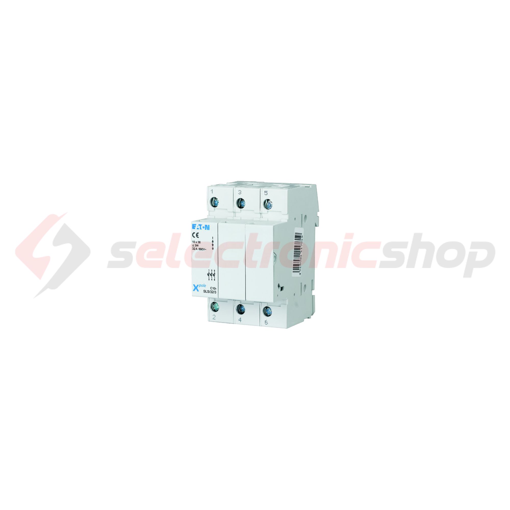 Biztosítós szakaszolókapcsoló sorolható 10x38 kompakt C1-C3 forma 3-pólus 32A C10-SLS/32/3 EATON - 112223