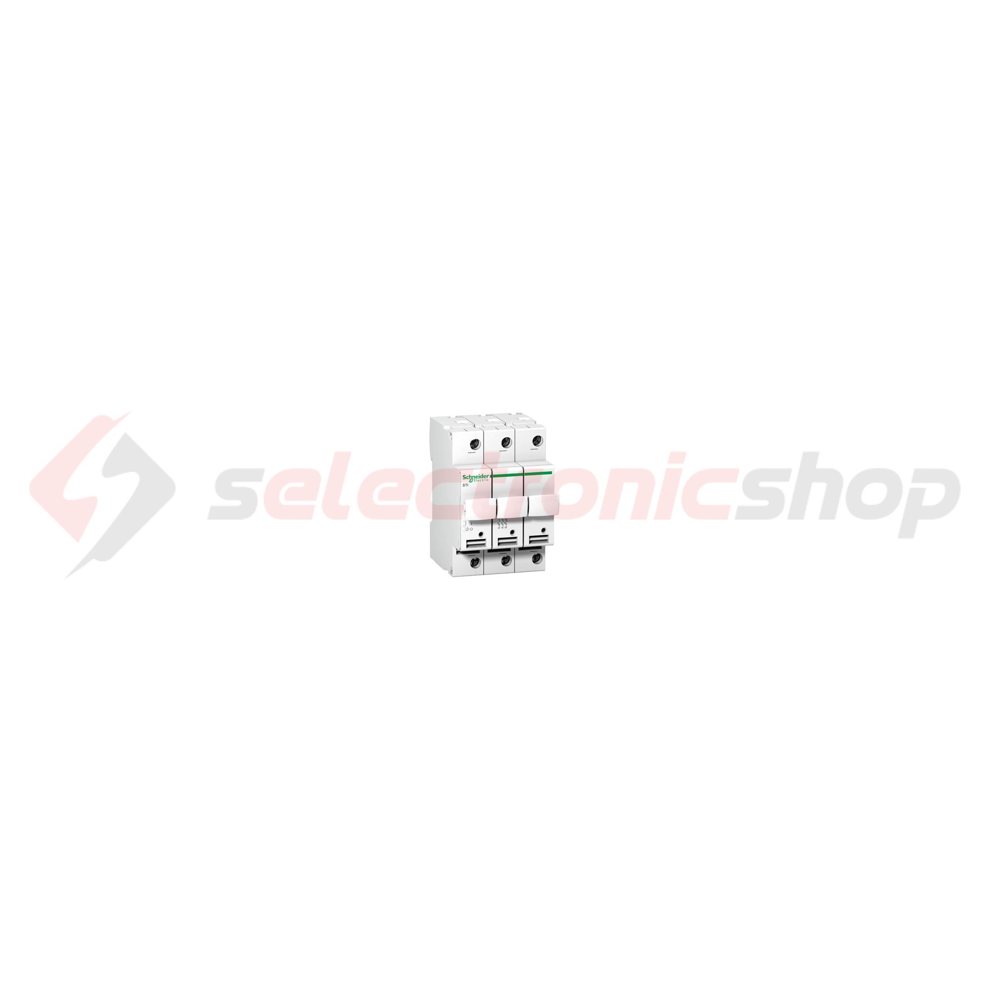 Biztosítós szakaszolókapcsoló sorolható 25A 3P 10x38mm-betét 500V 3M Acti9 STI Schneider - A9N15656