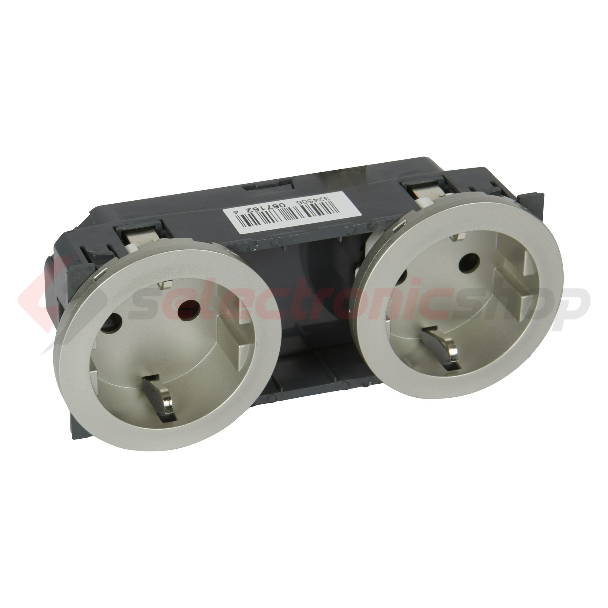 Céliane 162/2 dugalj sínes földelt központi fedlap gyerekzárral titán IP20 süllyesztett LEGRAND - 067162