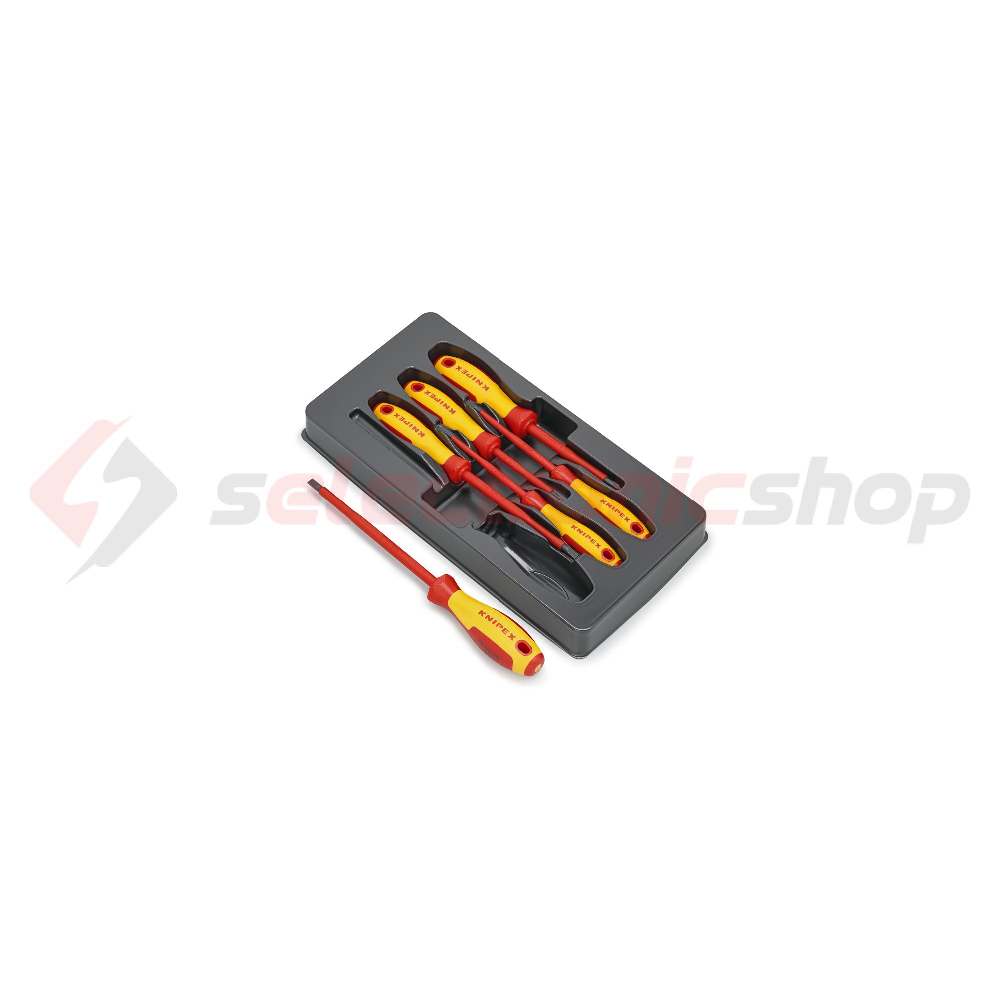 Csavahúzó készlet lapos 3-/4-/5,5-/6,5mm PH1/PH2 1000V 6-darabos KNIPEX - 002012V01