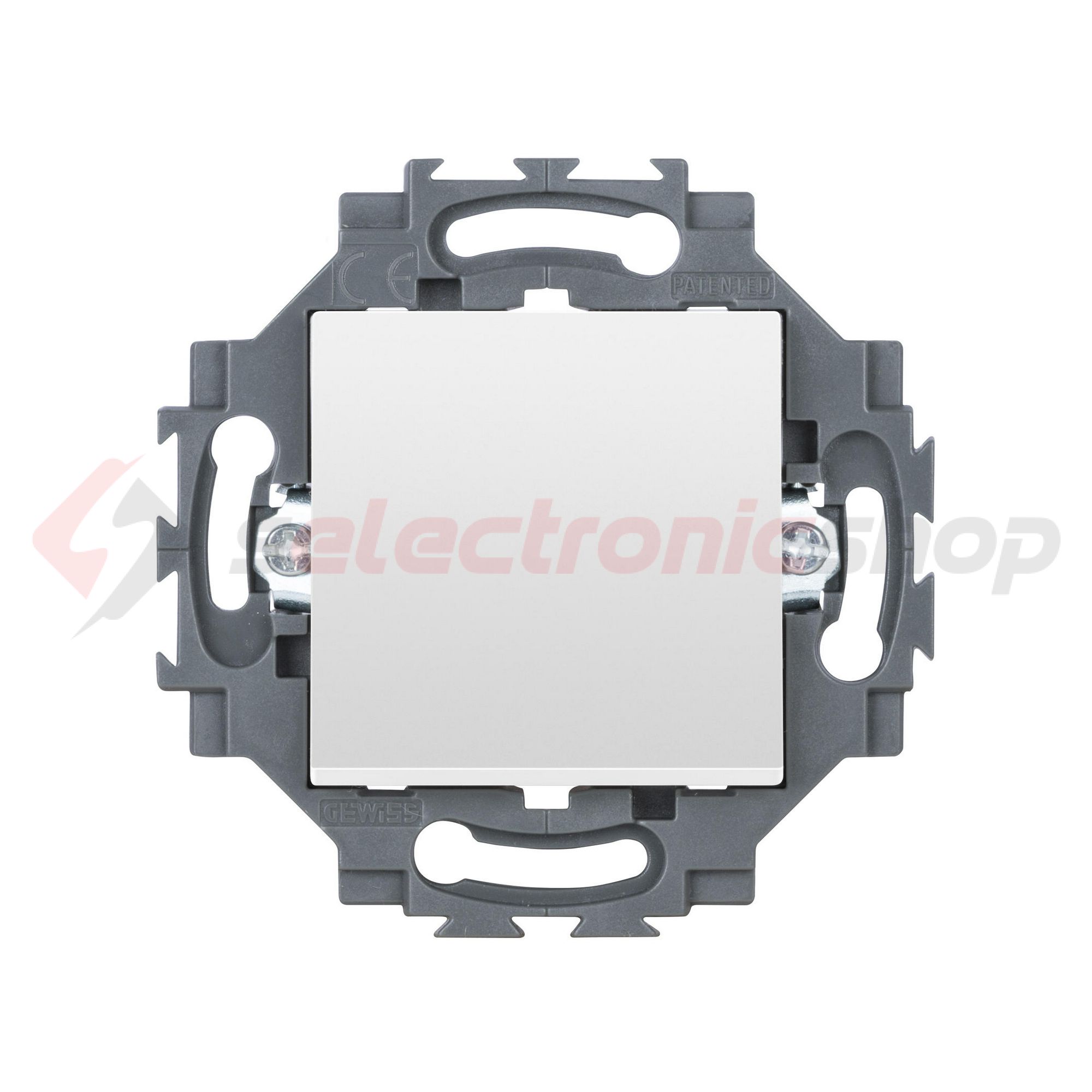 Dahlia 101 1P kapcsoló (+jelzőfény) betét közp. fedéllel 1M fehér süllyesztett rugós IP41 GEWISS - GW35031W