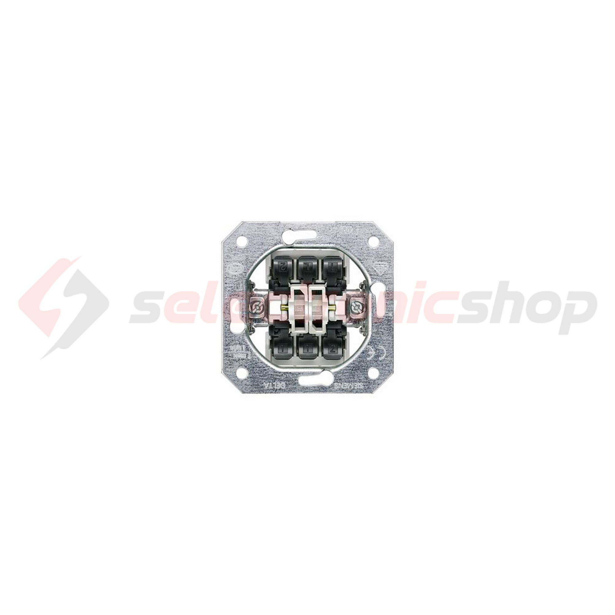 Delta 106+6 kettős váltókapcsoló betét süllyesztett rugós IP20 billentyű/gomb 5TA SIEMENS - 5TA2118