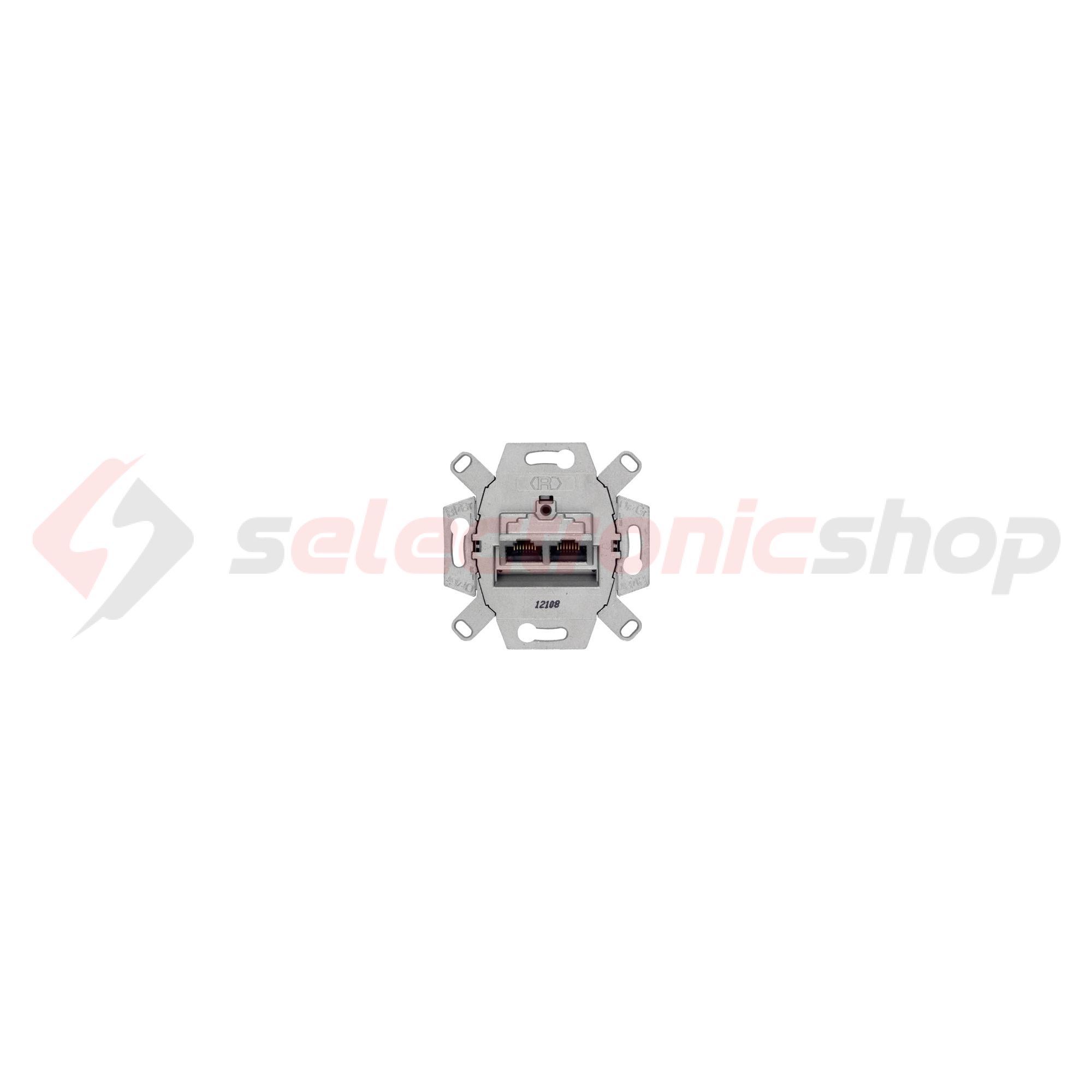 Delta adatcsatlakozó betét adapterrel 2xRJ45 Cat6e fém címketartó nélkül SIEMENS - 5TG2026-2