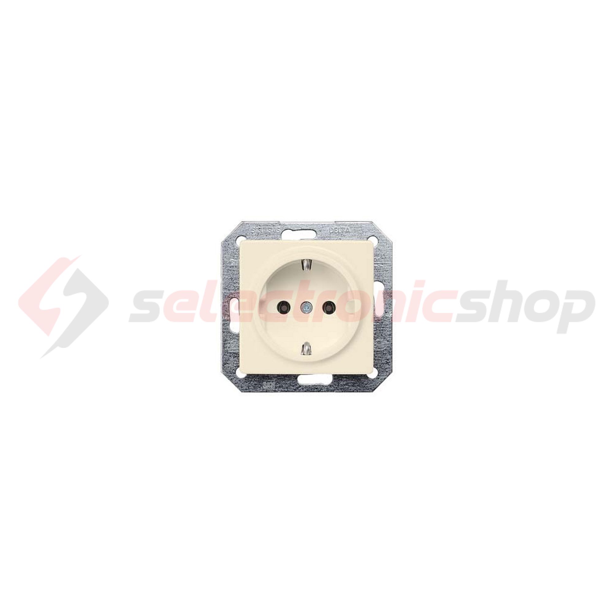 Delta I-System 162 dugalj elektrofehér földelt krém IP20 süllyesztett rugós SIEMENS - 5UB1551