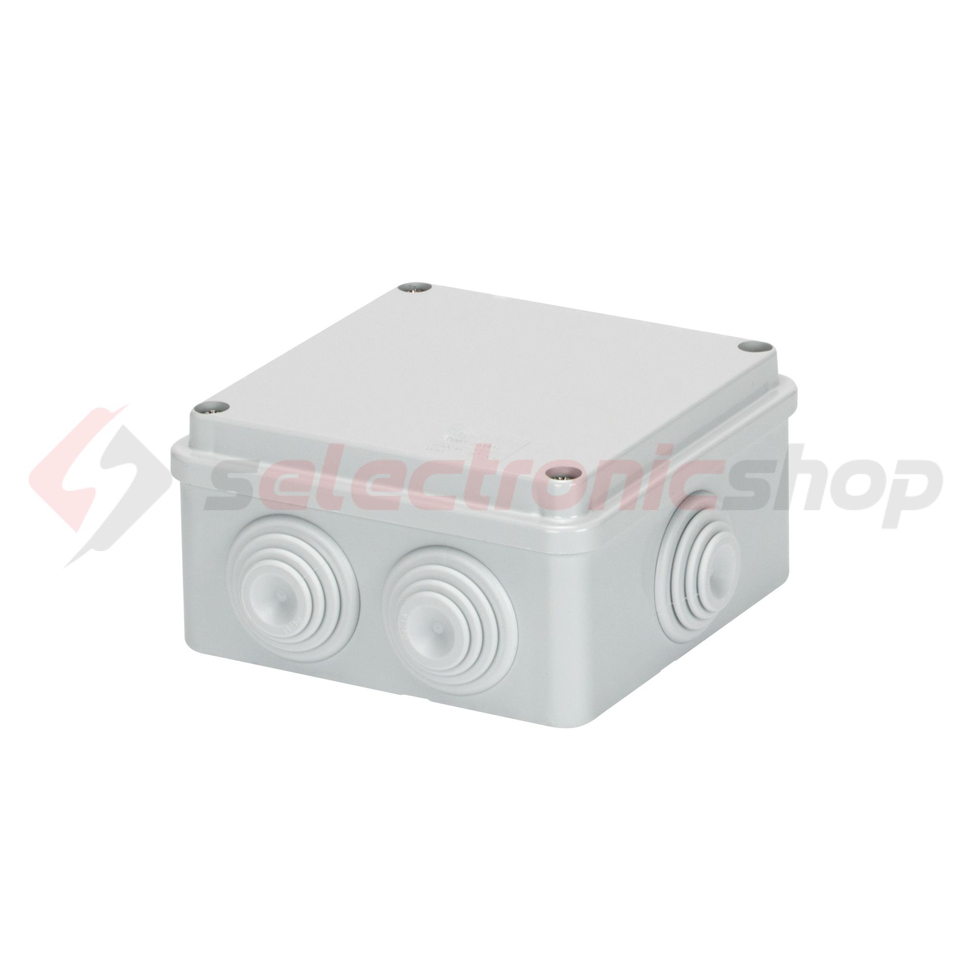 Doboz falonkívüli d29 fém csavarral műanyag 120.5mm x 120.5mm-hossz 58mm IP55 szürke 44CE GEWISS - GW44004