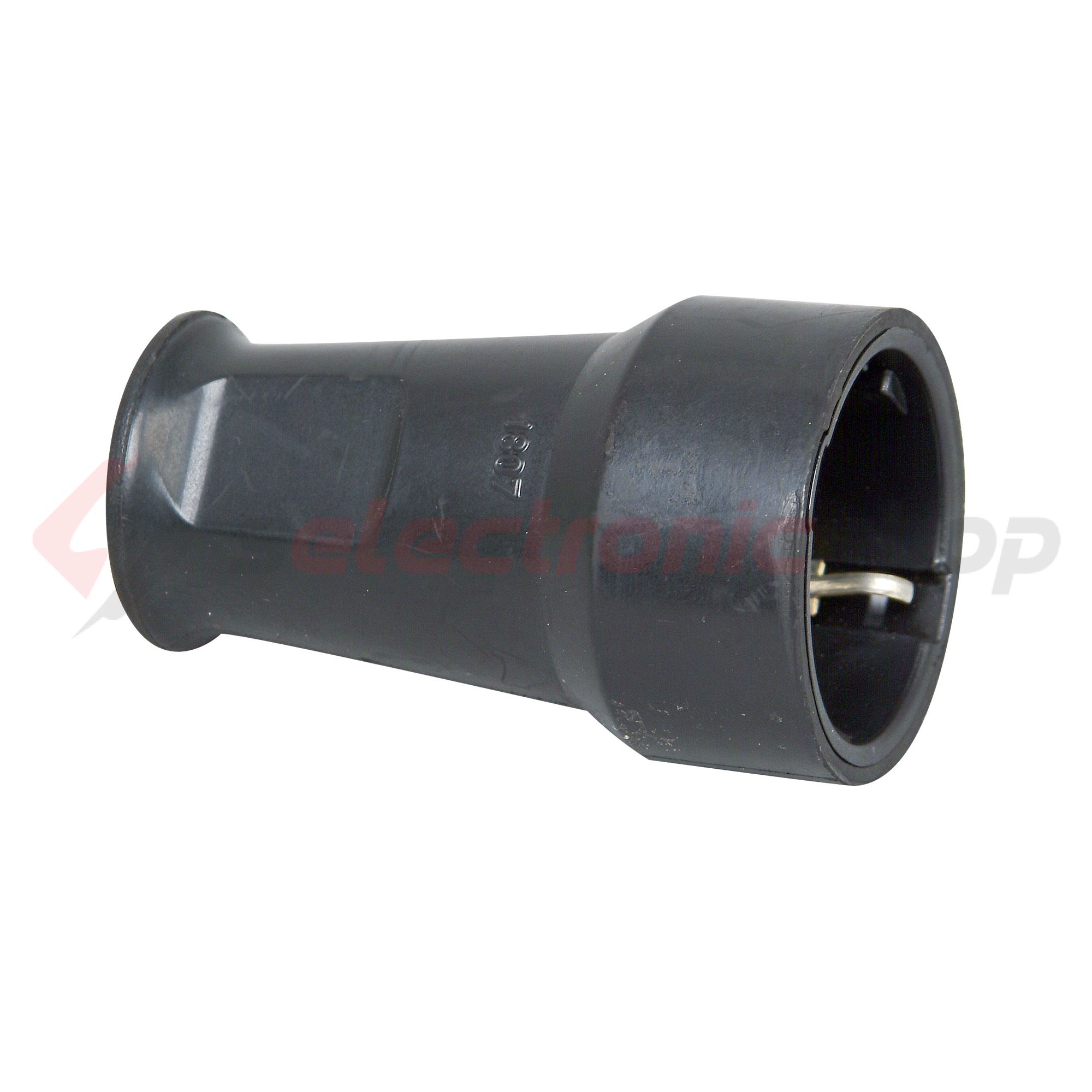 Dugalj lengő 2P+F 16A 250V egyenes gumi csavaros fekete IP20 Kopp - 180716003