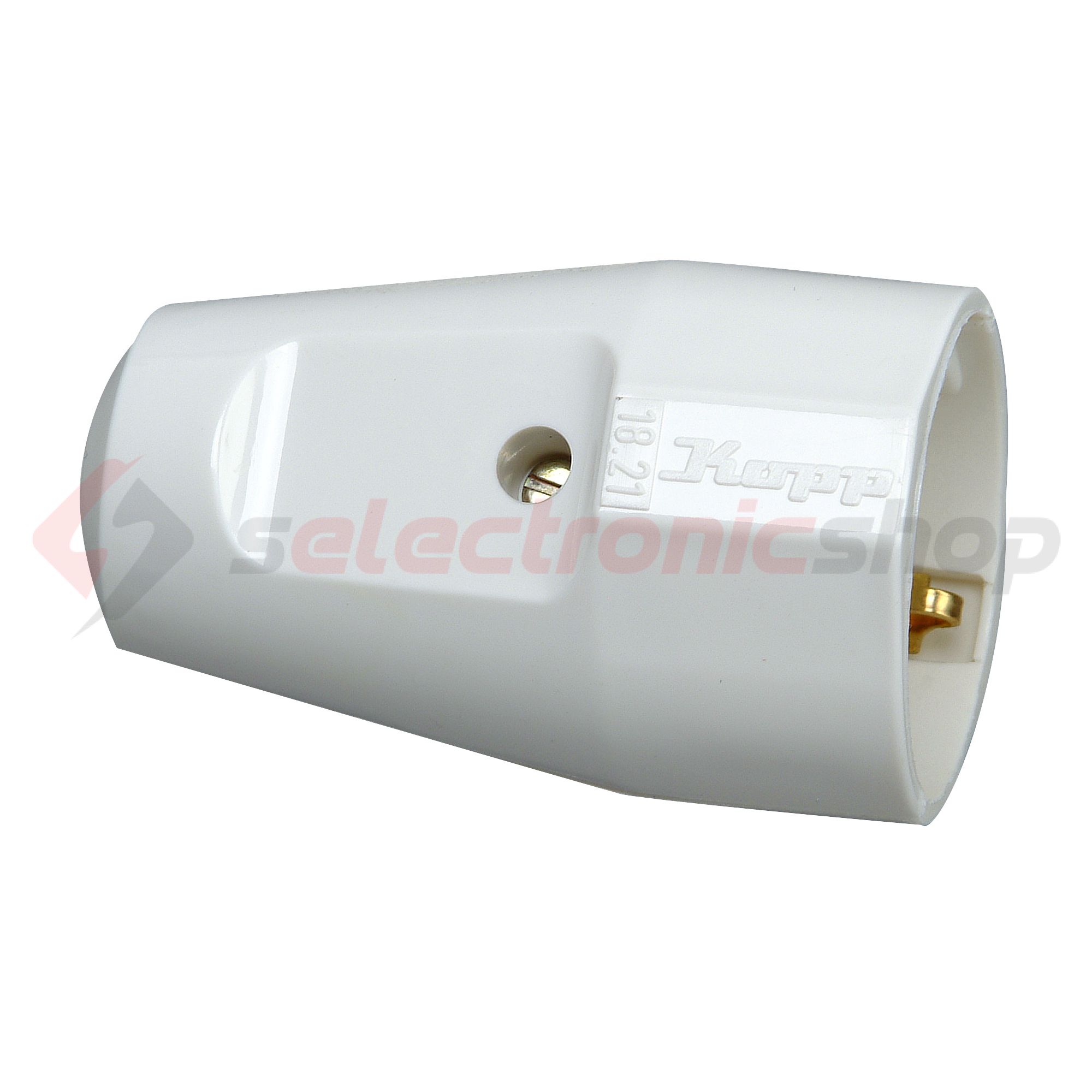 Dugalj lengő 2P+F 16A 250V egyenes műanyag csavaros fehér IP20 CSF Kopp - 182102006