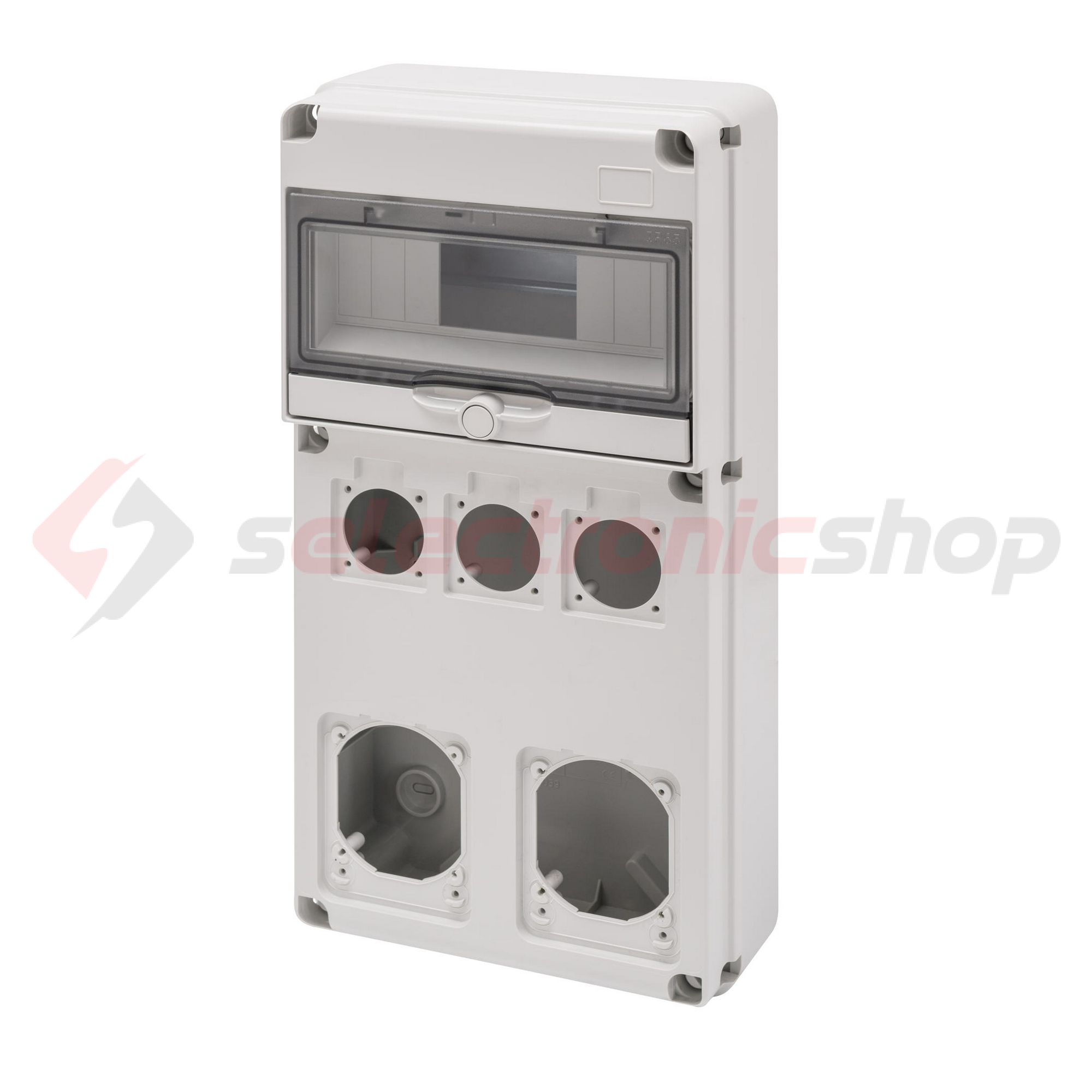 Dugaszoló kiselosztó 16A/230V 10M 3x(50x50mm)+2x16A-dugaljhely műanyag fali IP65 68Q-DIN GEWISS - GW68027N