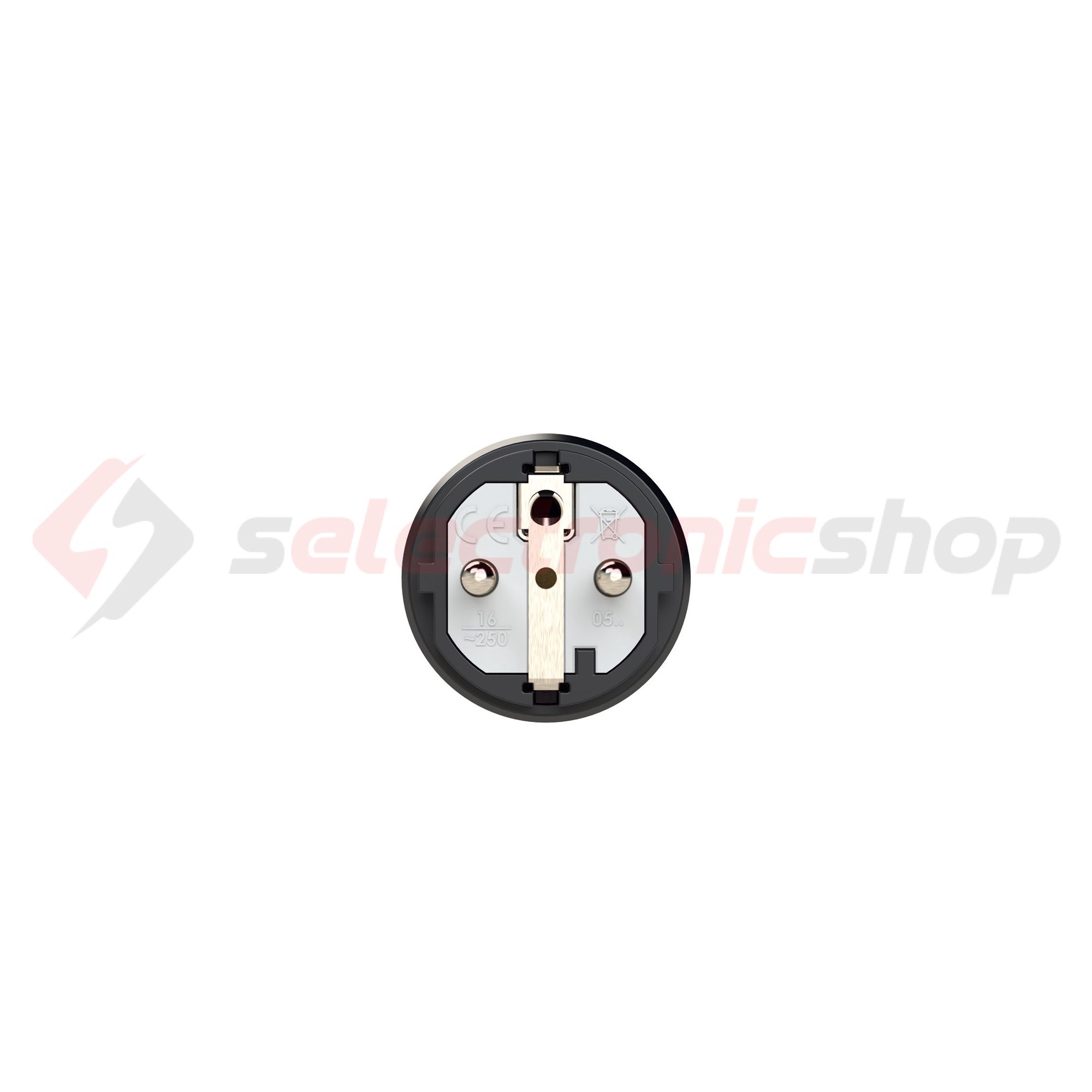 Dugvilla 2P+E piros gyűrűvel földelt 16A egyenes 250V fekete gumi csavaros IP54 Taurus2 PCE - 0521-sr